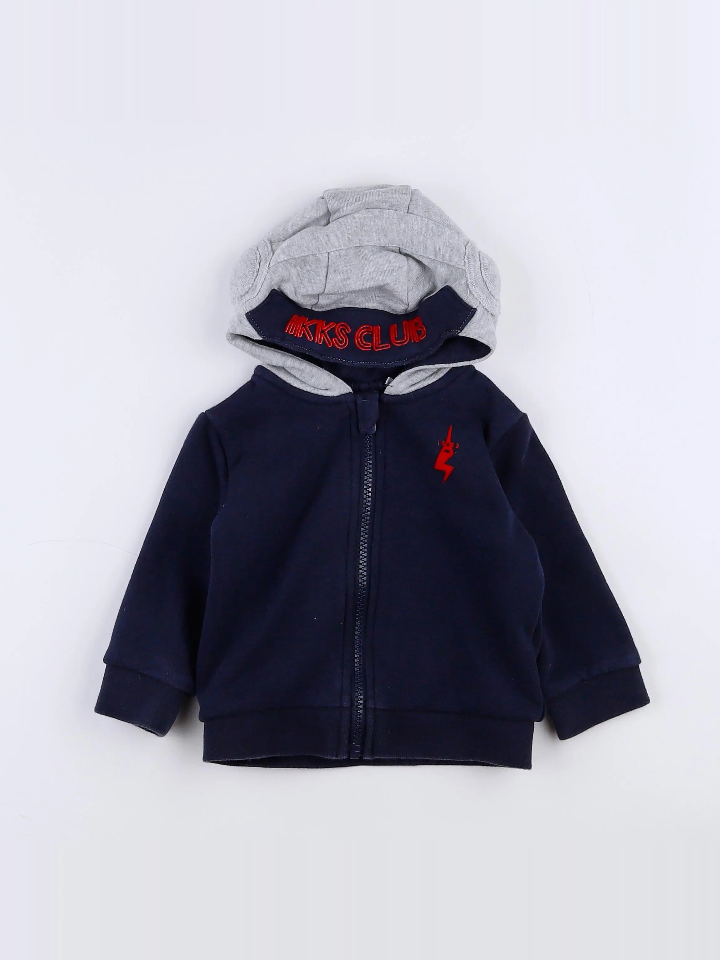 IKKS - sweat bleu, gris - 12 mois