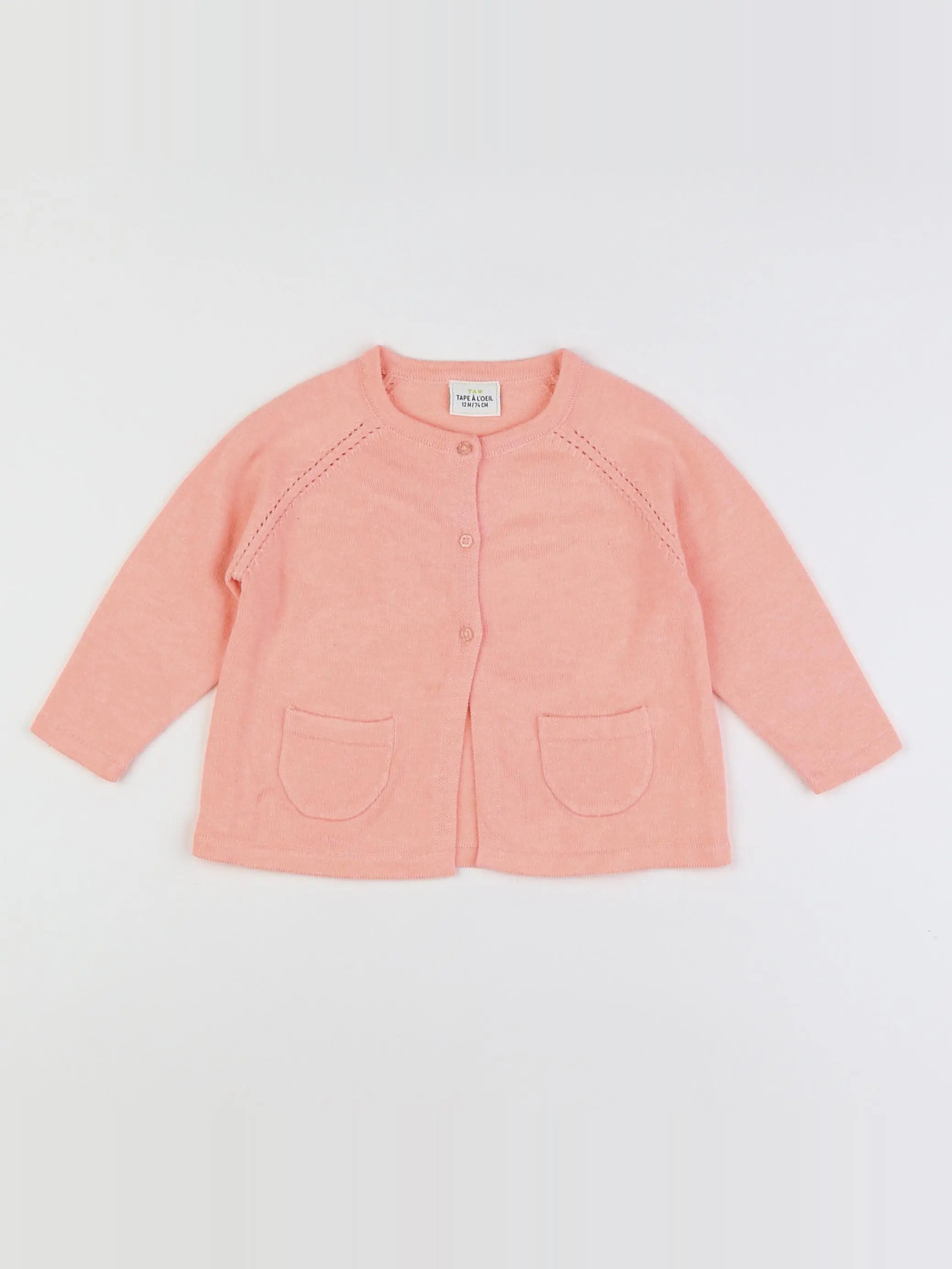 Tape à l'oeil - gilet rose - 12 mois