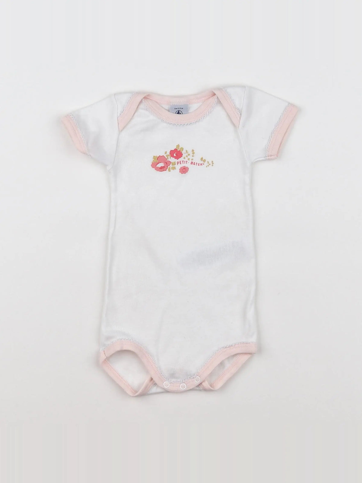 Petit Bateau - body blanc - 6 mois