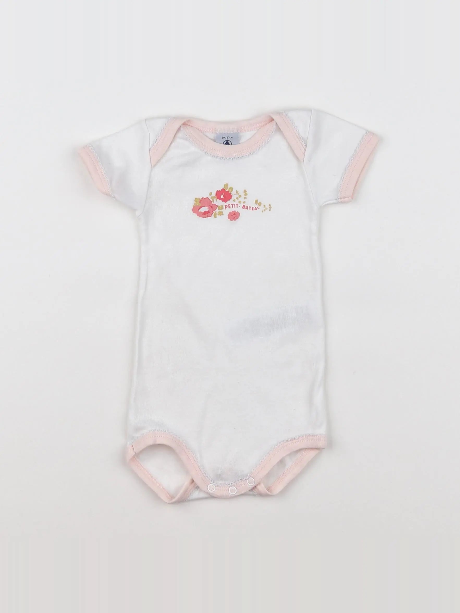 Petit Bateau - body blanc - 6 mois