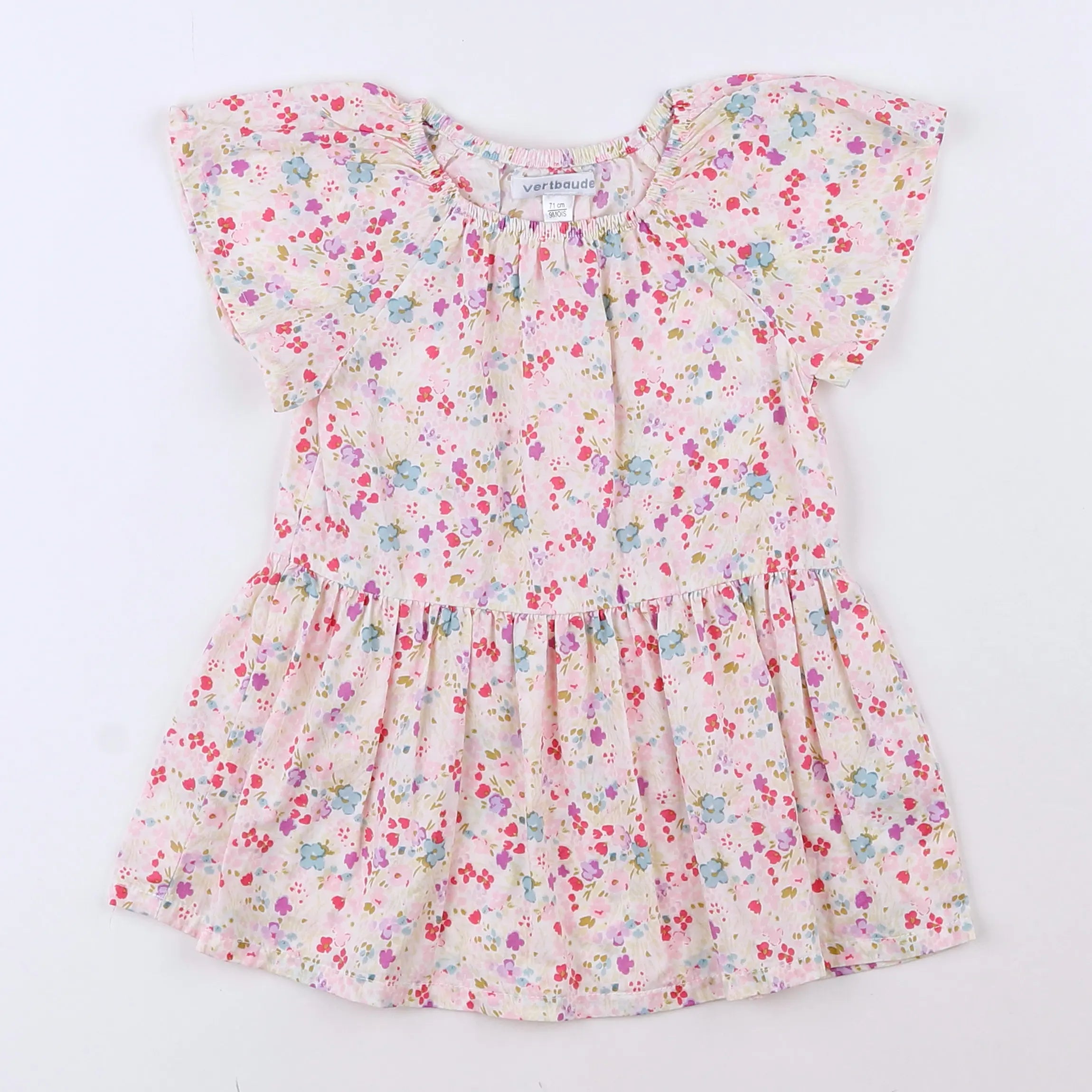 Vertbaudet - robe multicolore - 9 mois