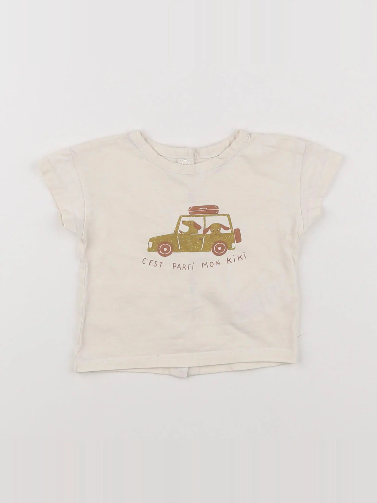 Vertbaudet - tee-shirt beige - 6 mois