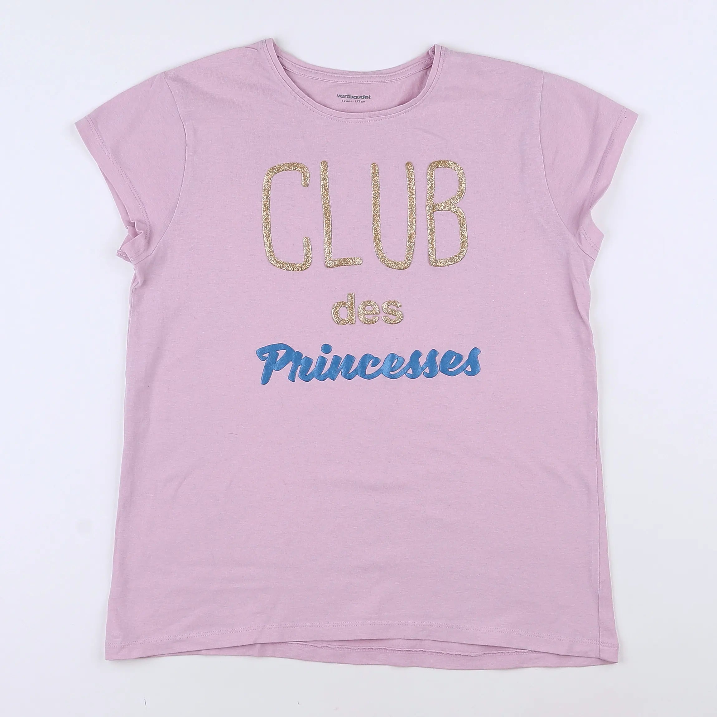 Vertbaudet - tee-shirt rose, bleu - 12 ans