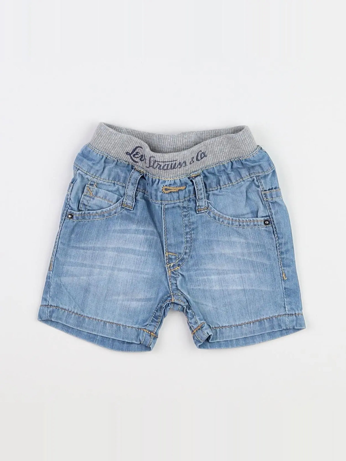 Levi's - short bleu, gris - 3 mois