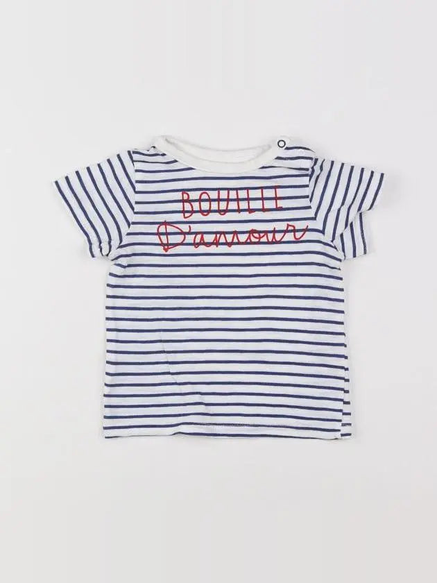 Tape à l'oeil - tee-shirt blanc, bleu - 6 mois