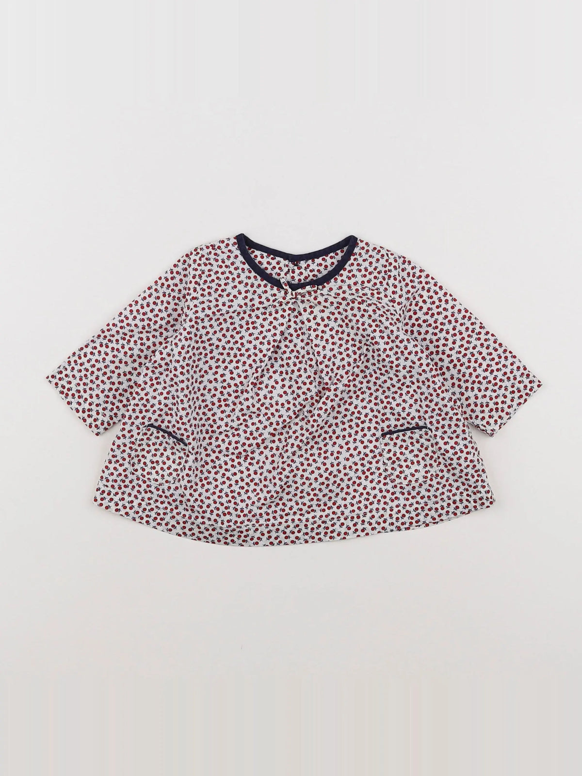 Jacadi - blouse rouge, blanc, bleu - 3 mois