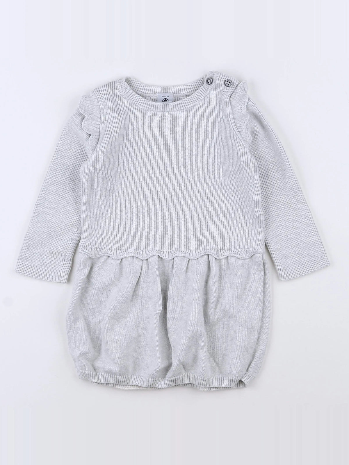 Petit Bateau - robe gris - 18 mois