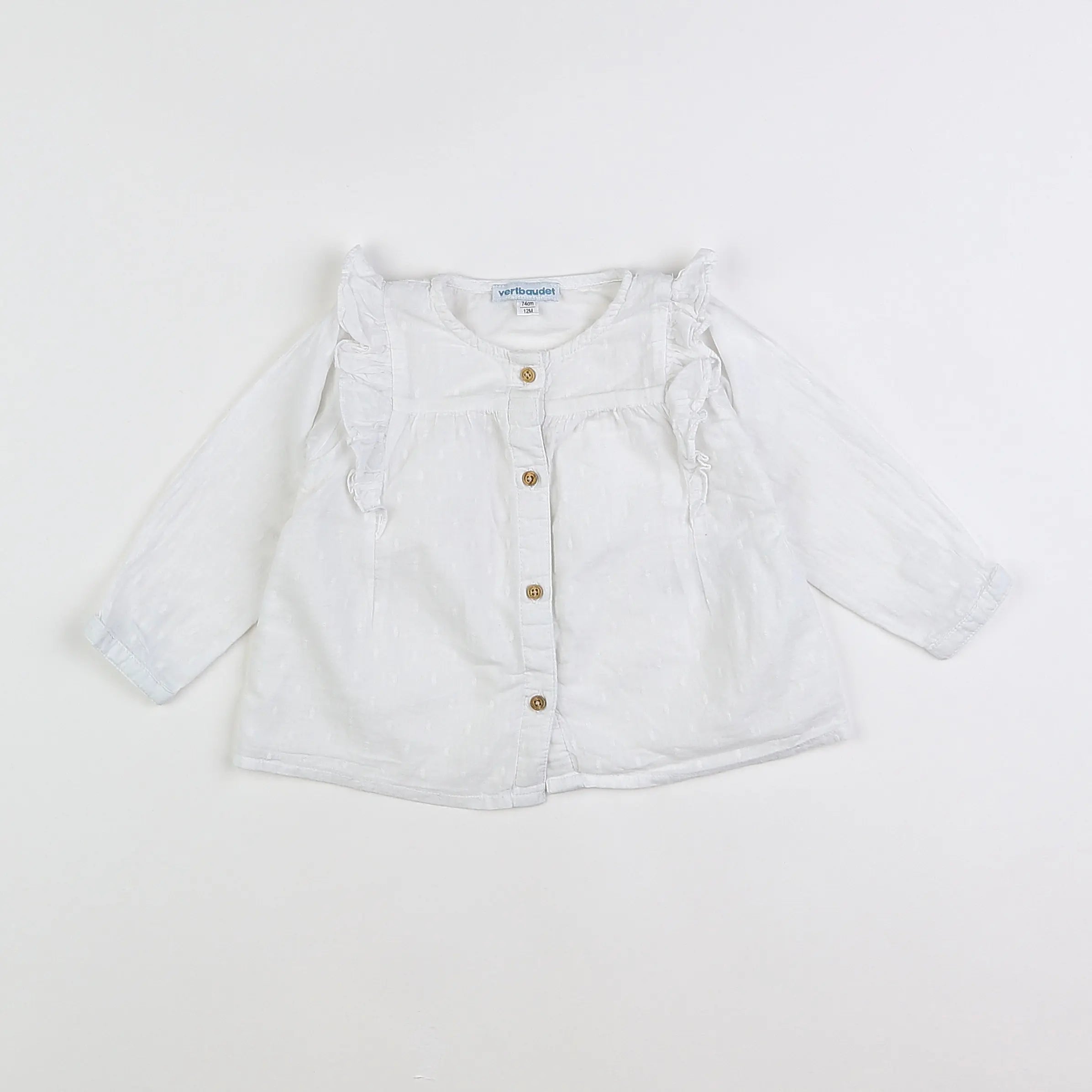 Vertbaudet - blouse blanc - 12 mois