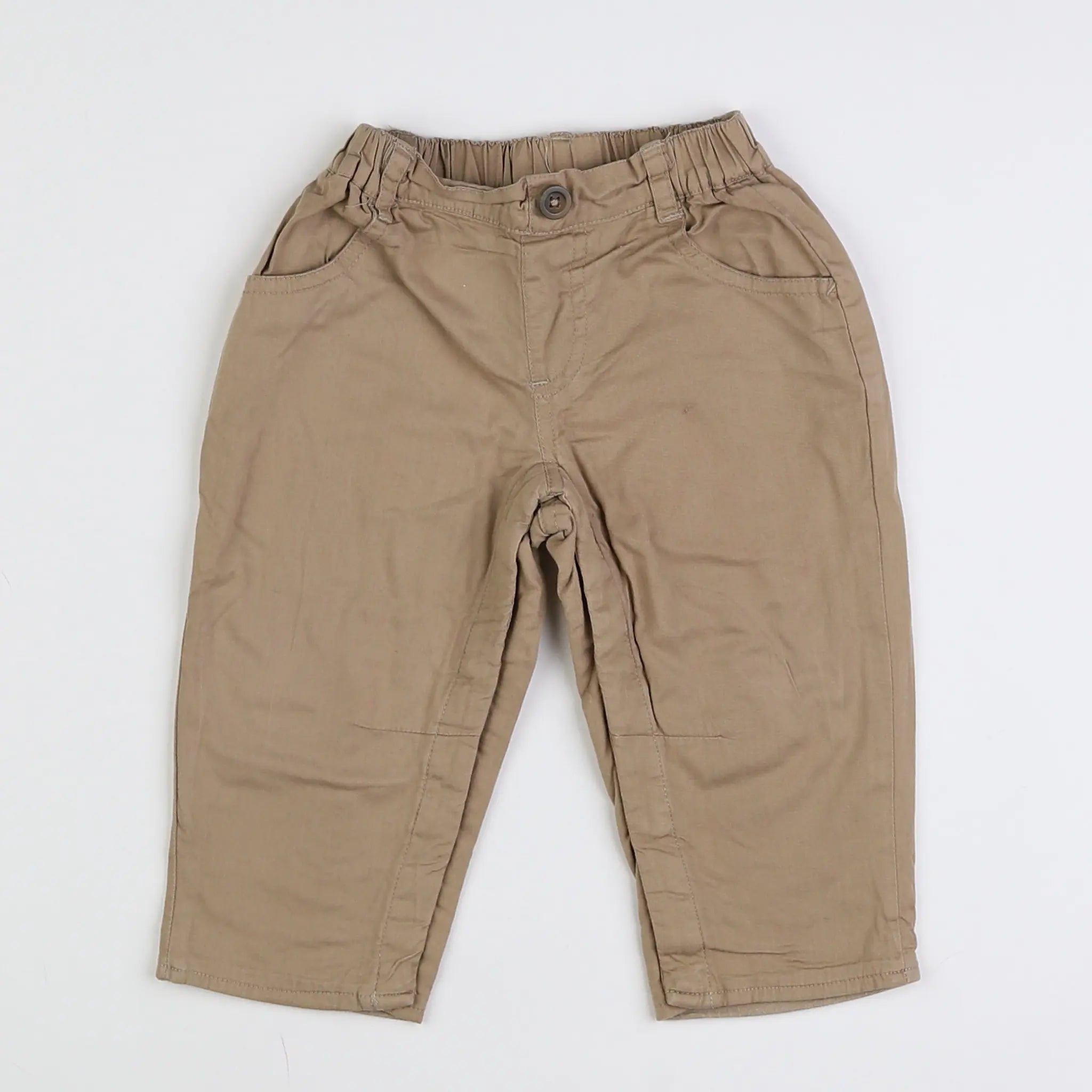 Vertbaudet - pantalon beige - 12 mois