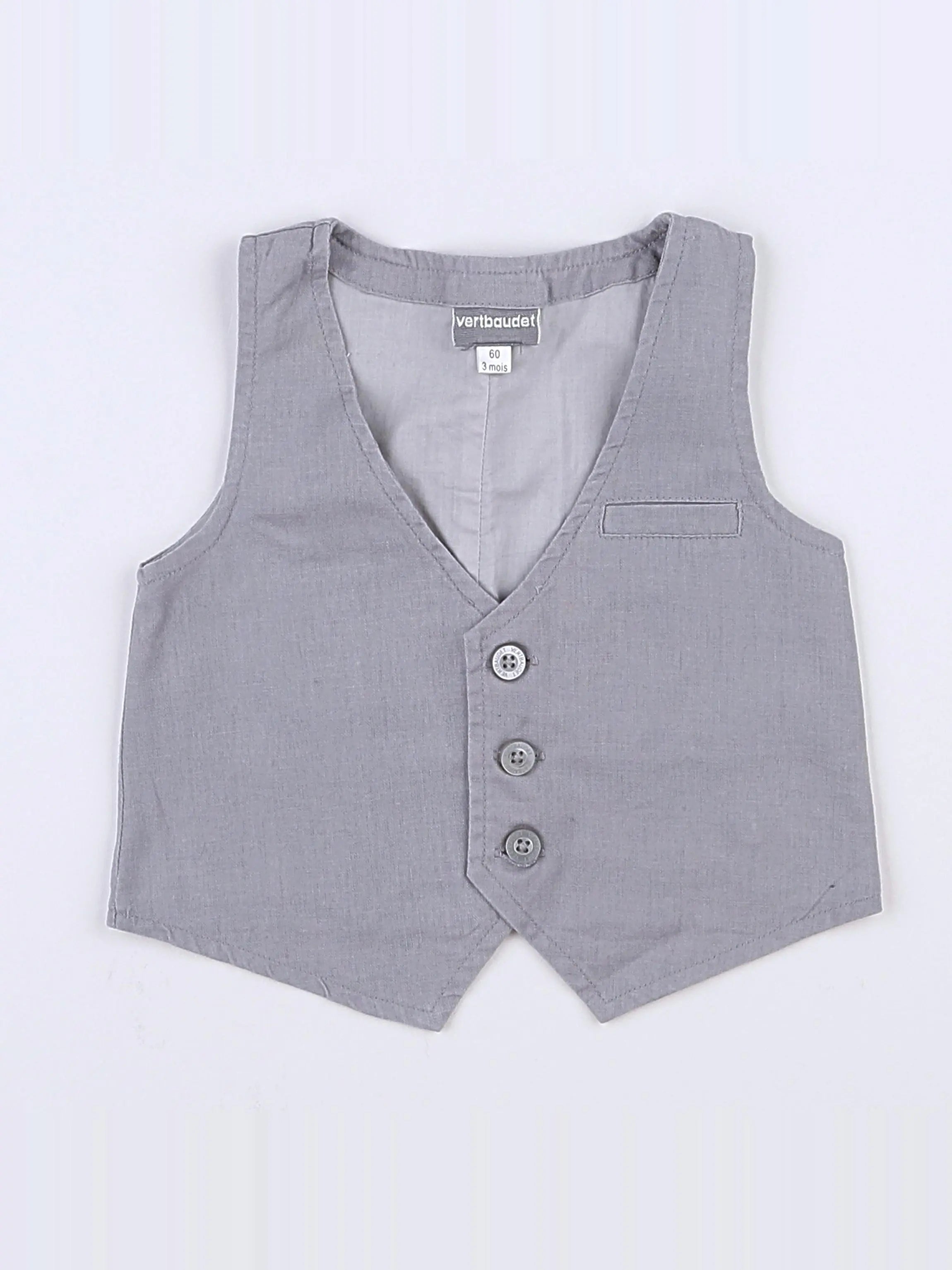 Vertbaudet - gilet gris - 3 mois