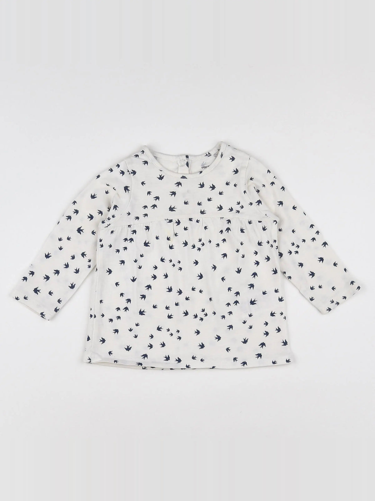 Vertbaudet - tee-shirt blanc, noir - 12 mois