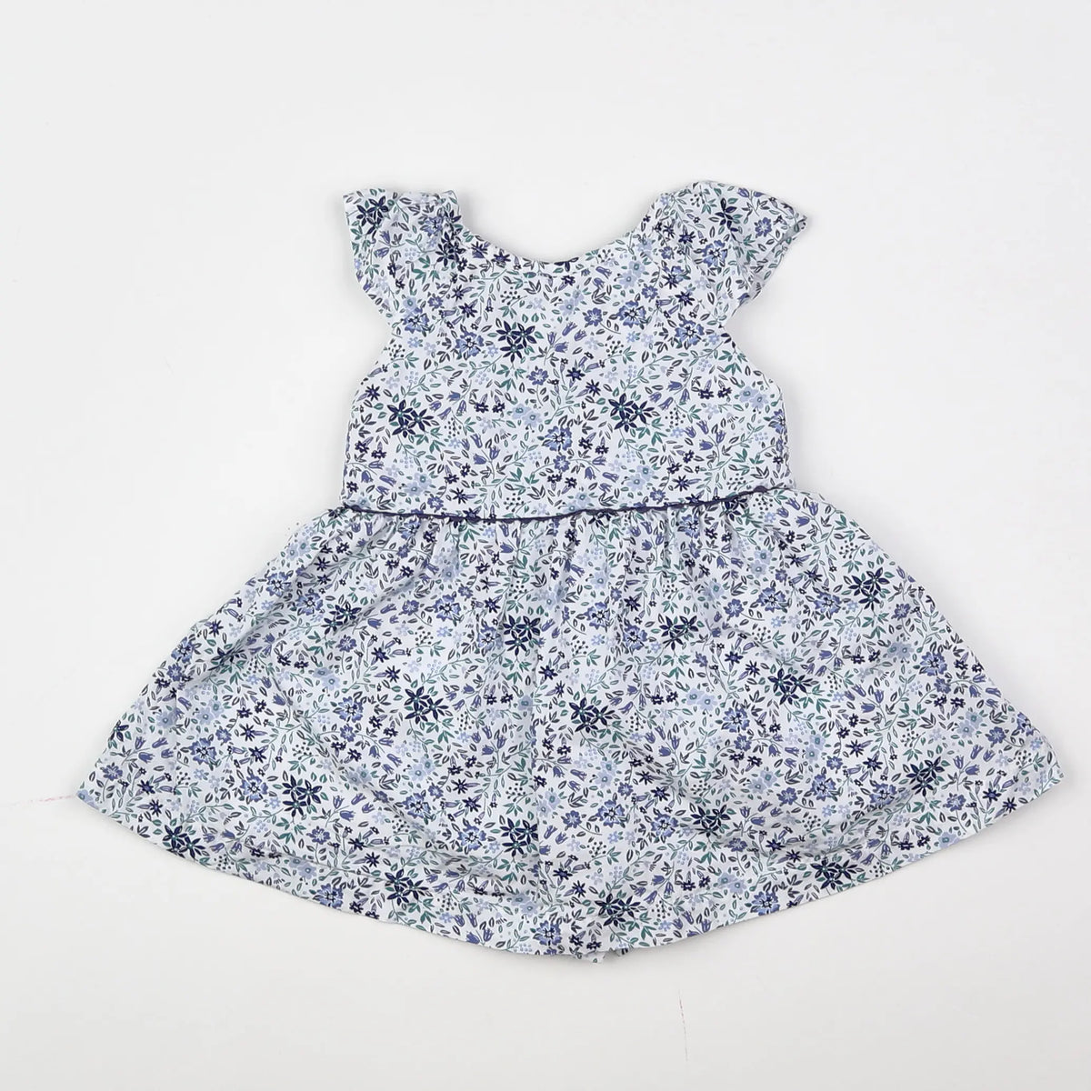Vertbaudet - robe blanc, bleu - 6 mois