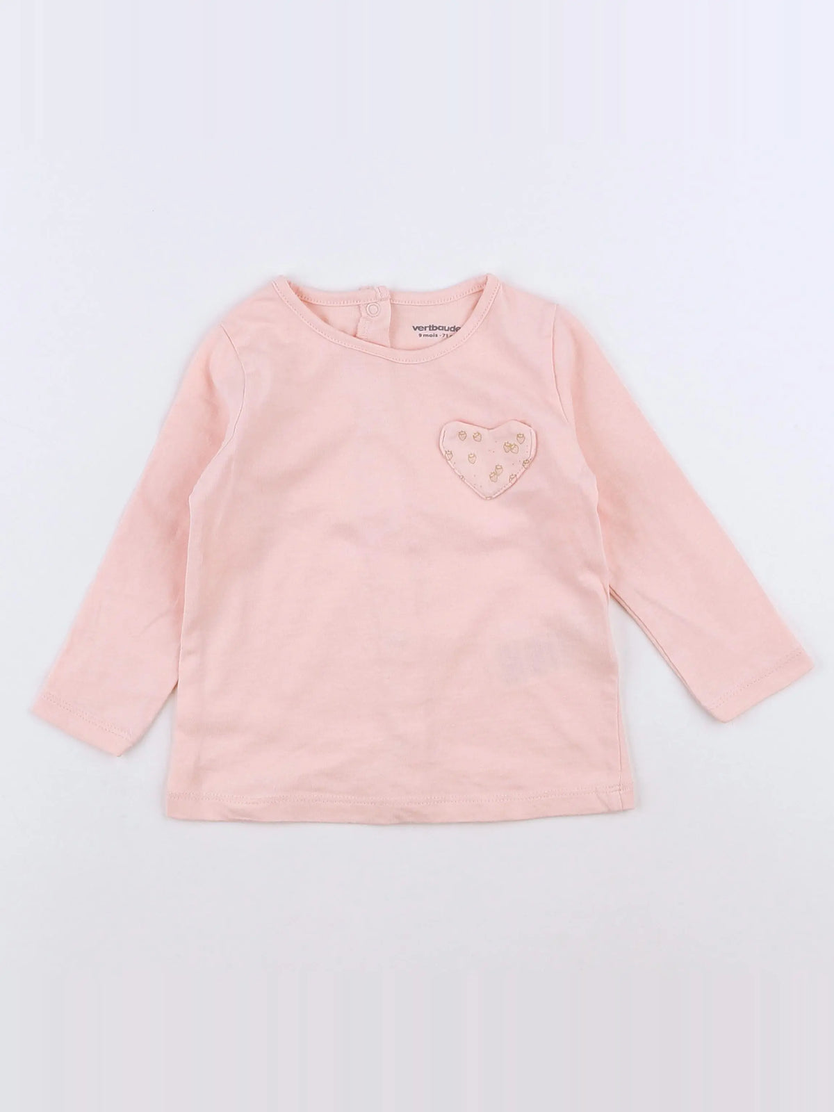 Vertbaudet - tee-shirt rose - 9 mois