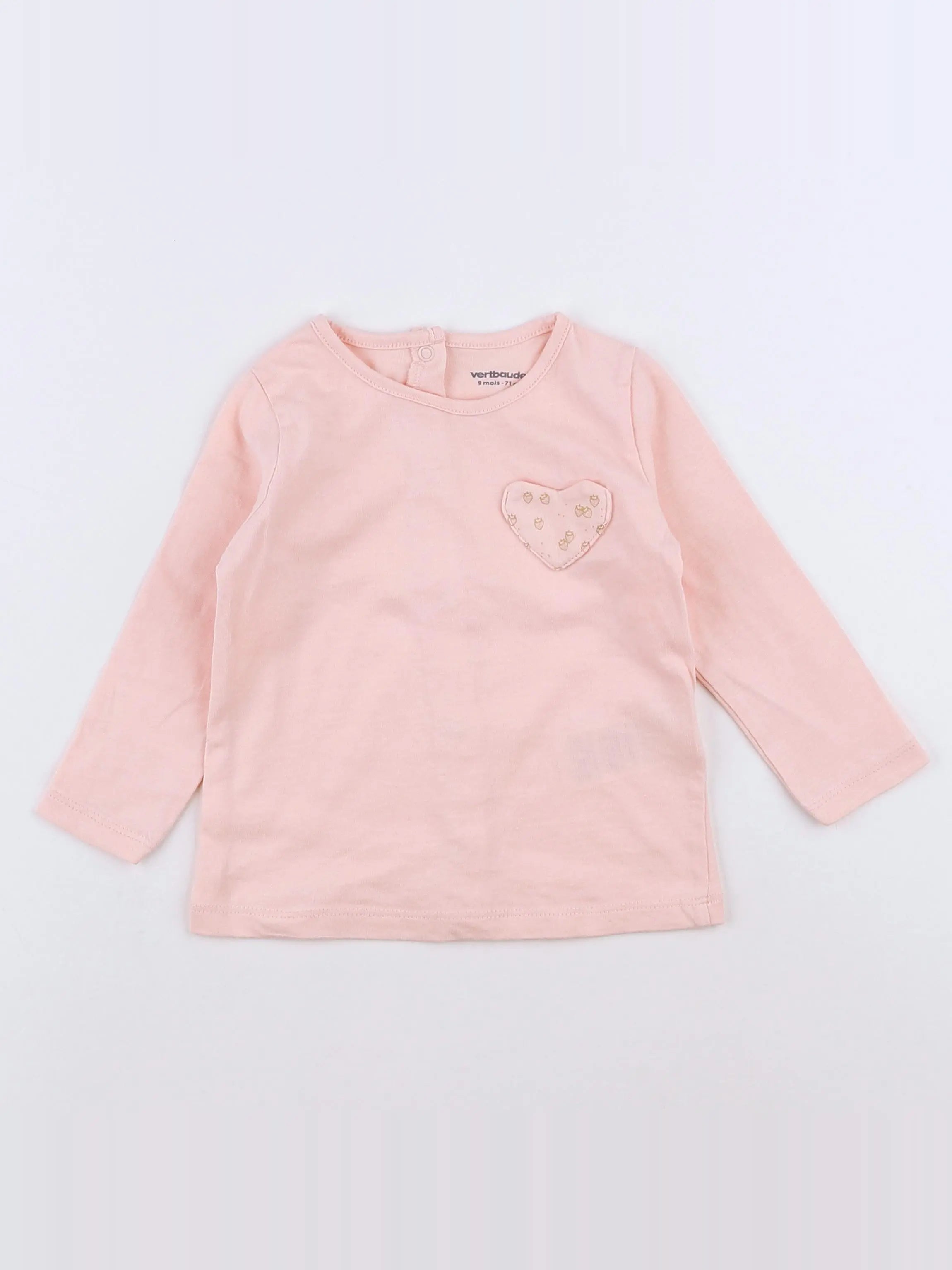 Vertbaudet - tee-shirt rose - 9 mois
