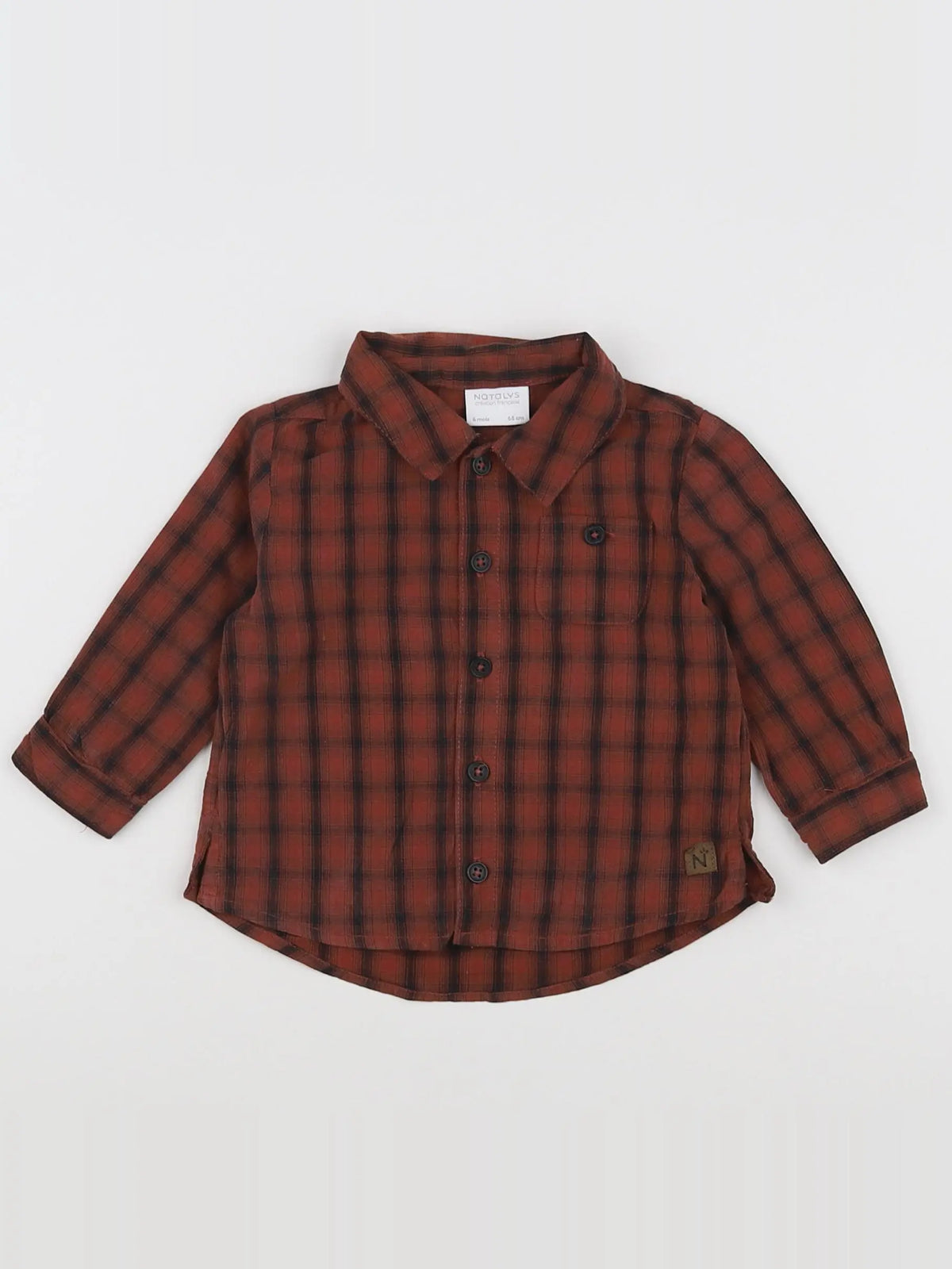 Natalys - chemise rouge, noir - 6 mois