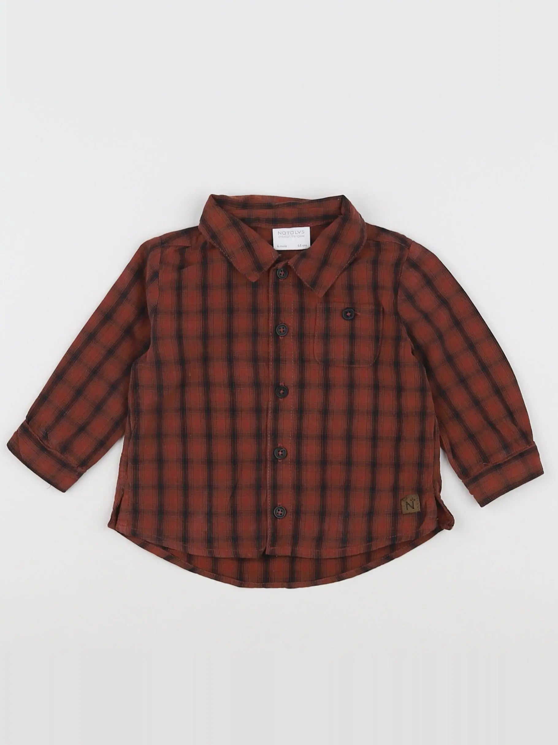 Natalys - chemise rouge, noir - 6 mois