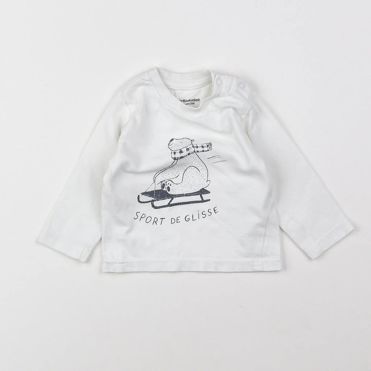Vertbaudet - tee-shirt blanc - 3 mois