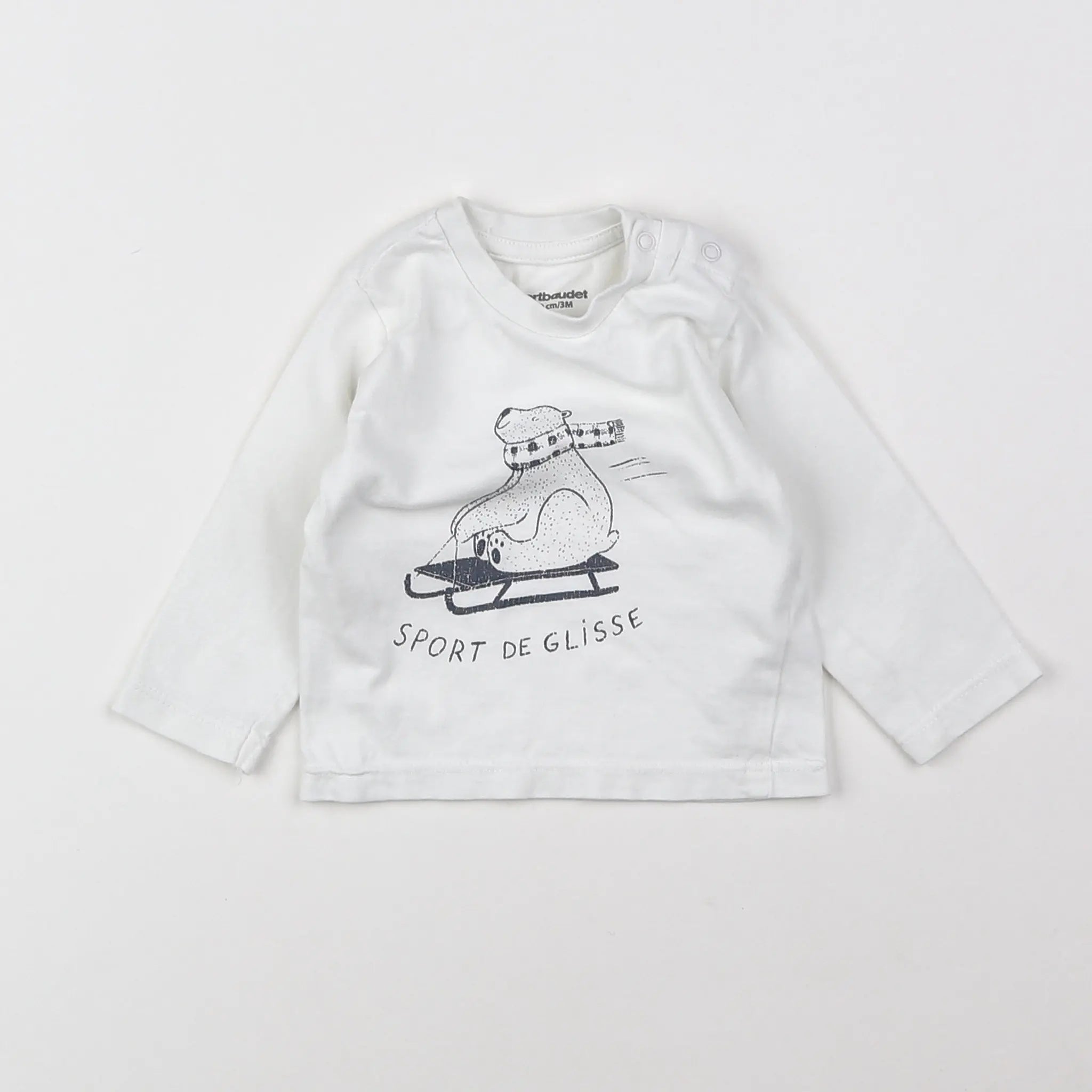 Vertbaudet - tee-shirt blanc - 3 mois