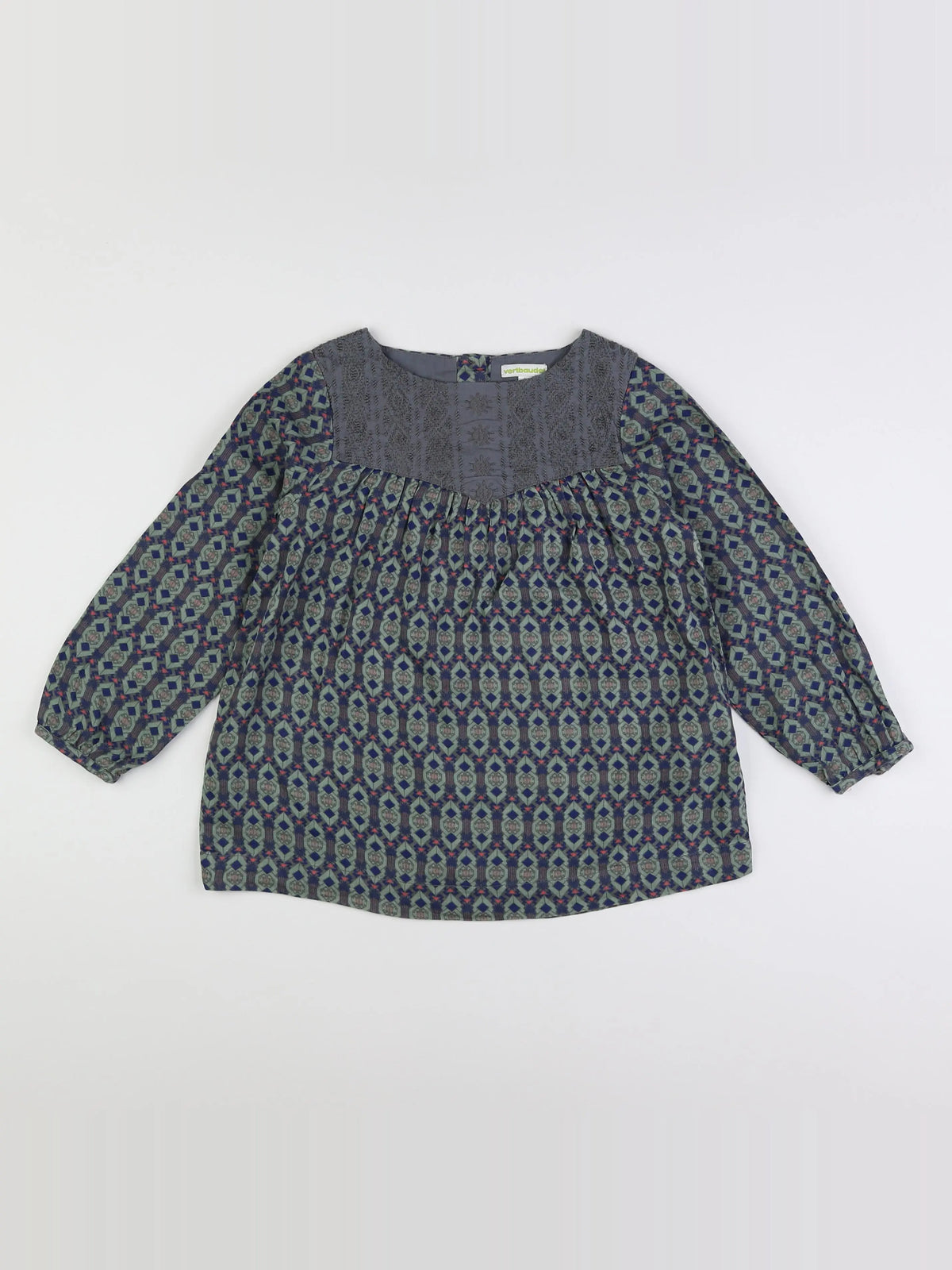 Vertbaudet - blouse vert, bleu - 6 ans