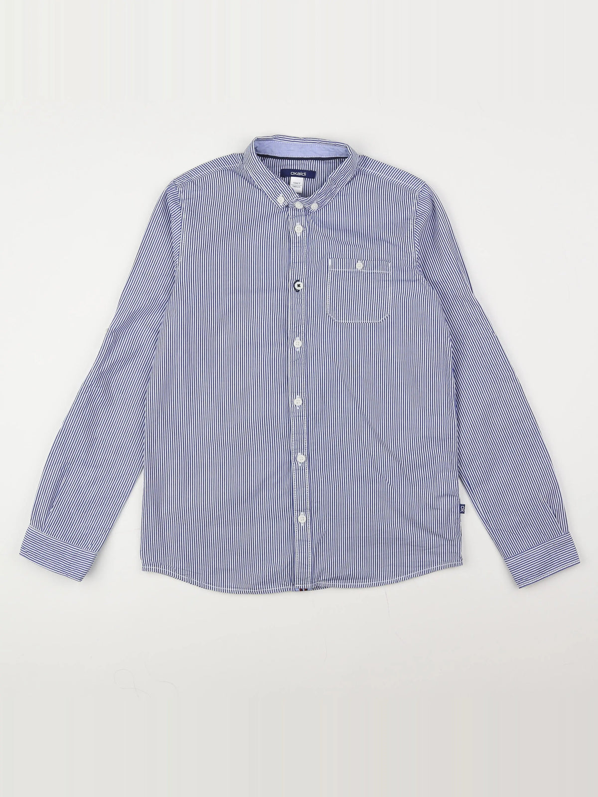 Okaidi - chemise blanc, bleu - 10 ans