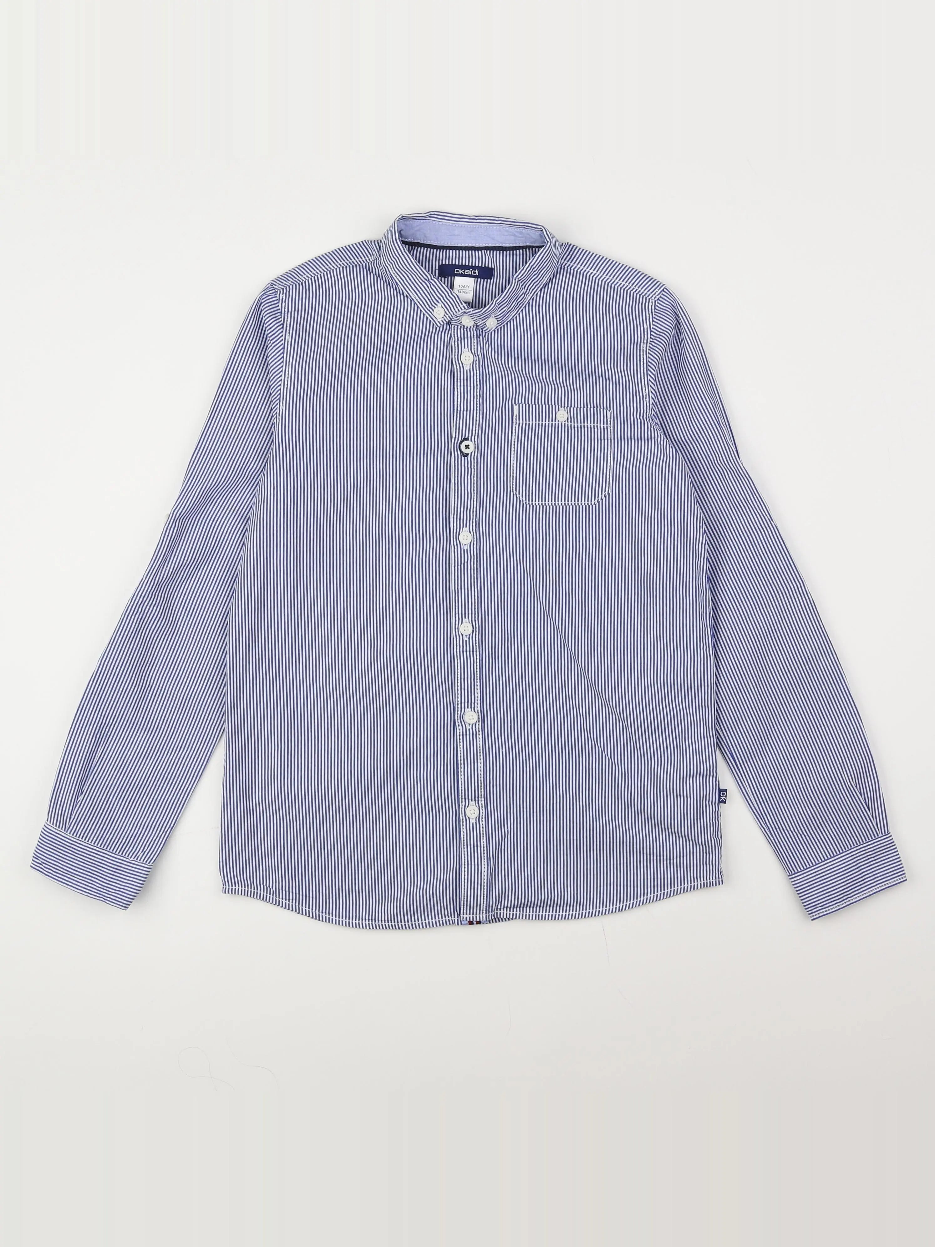 Okaidi - chemise blanc, bleu - 10 ans