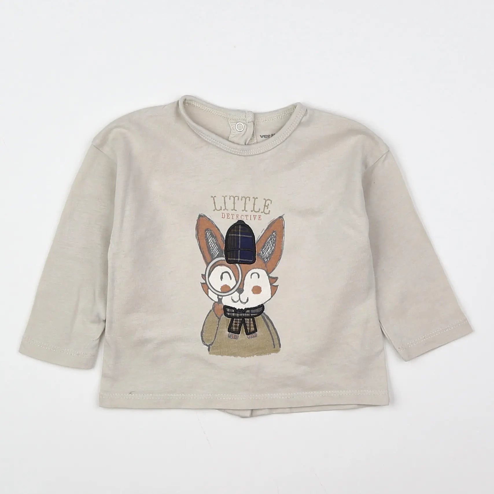 Vertbaudet - tee-shirt beige - 6 mois