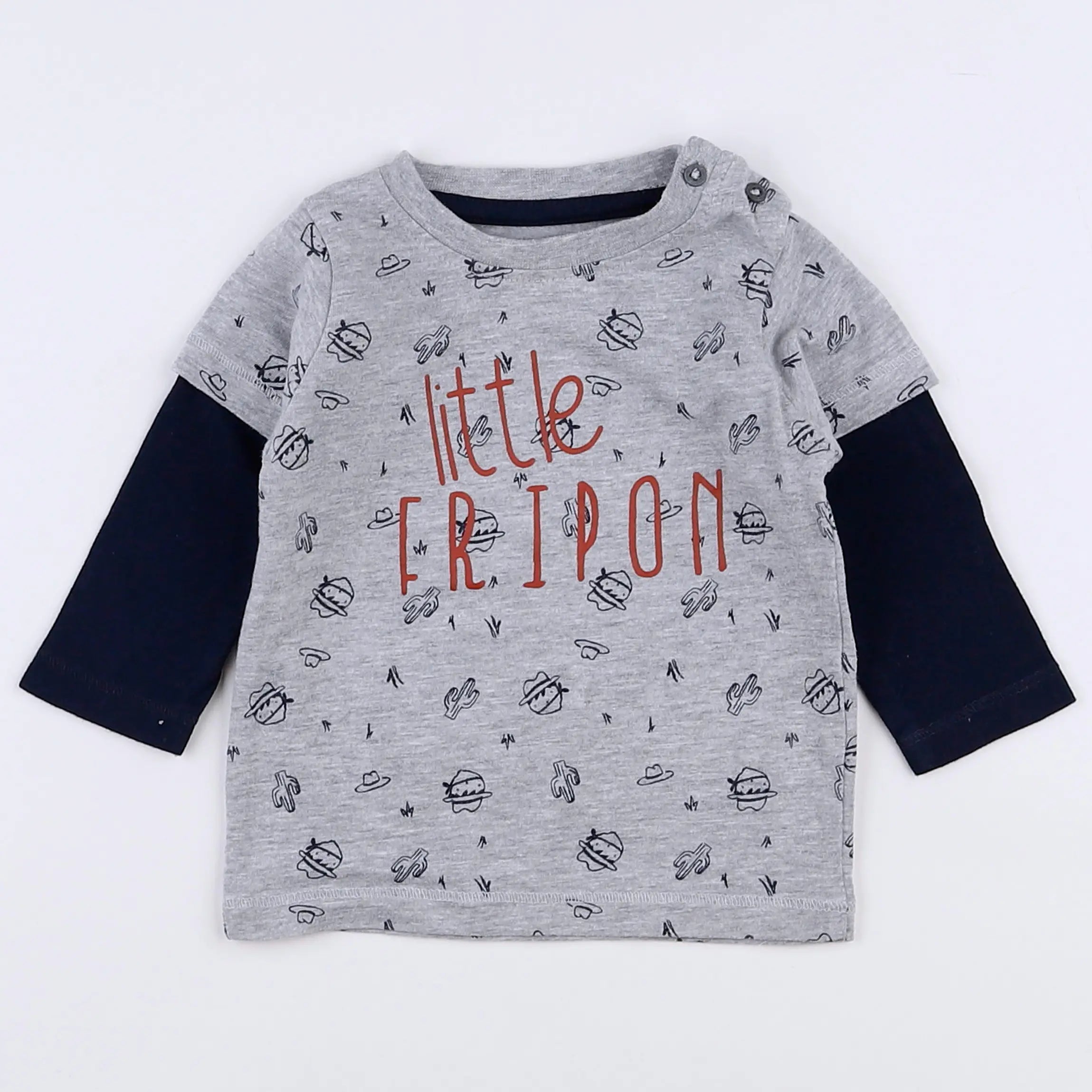 Vertbaudet - tee-shirt gris - 3 mois