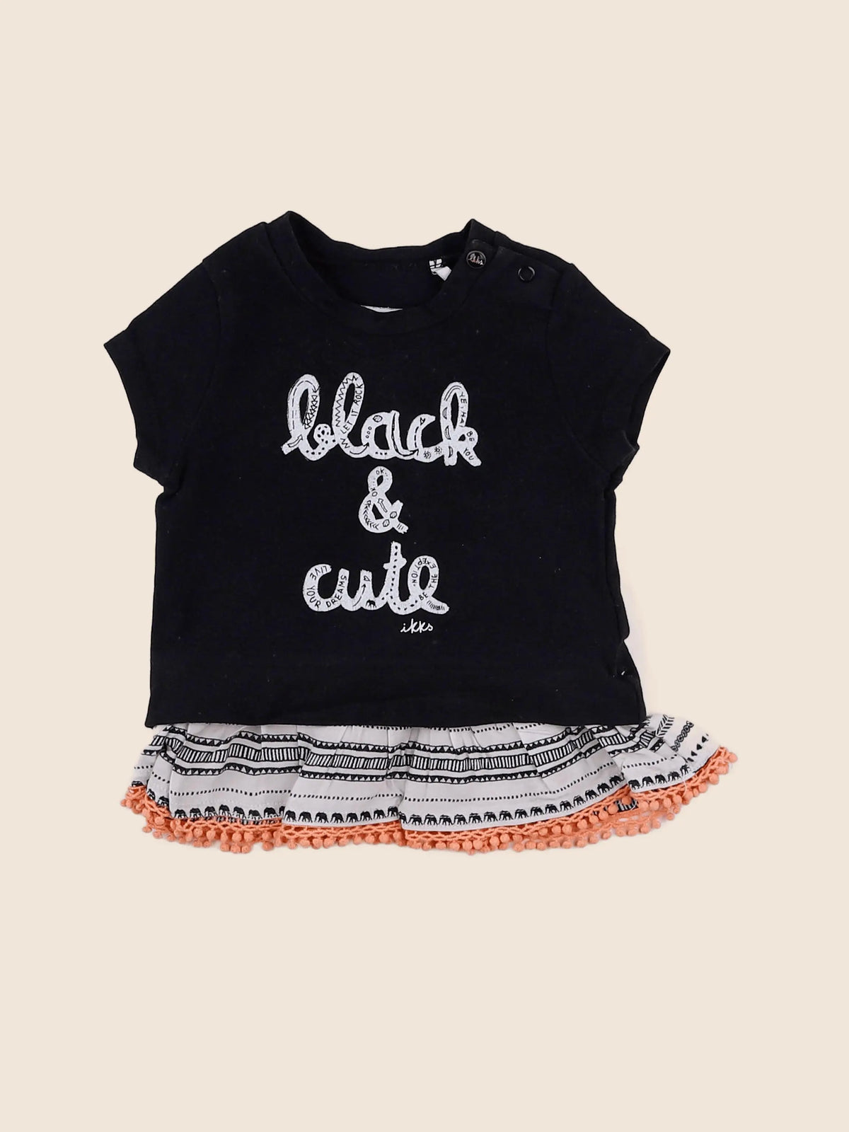 IKKS - tee-shirt noir - 6 mois