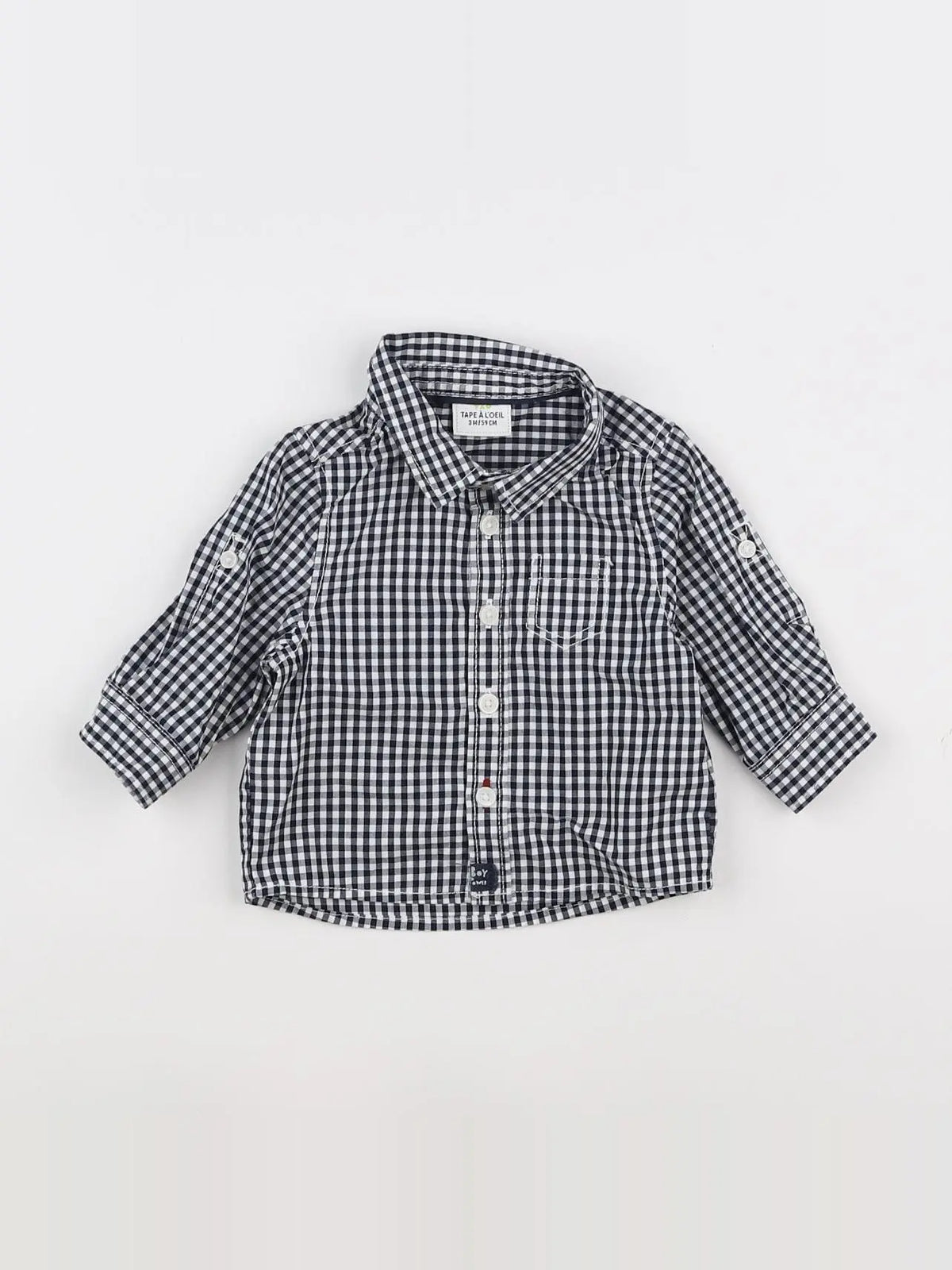 Tape à l'oeil - chemise blanc, bleu - 3 mois