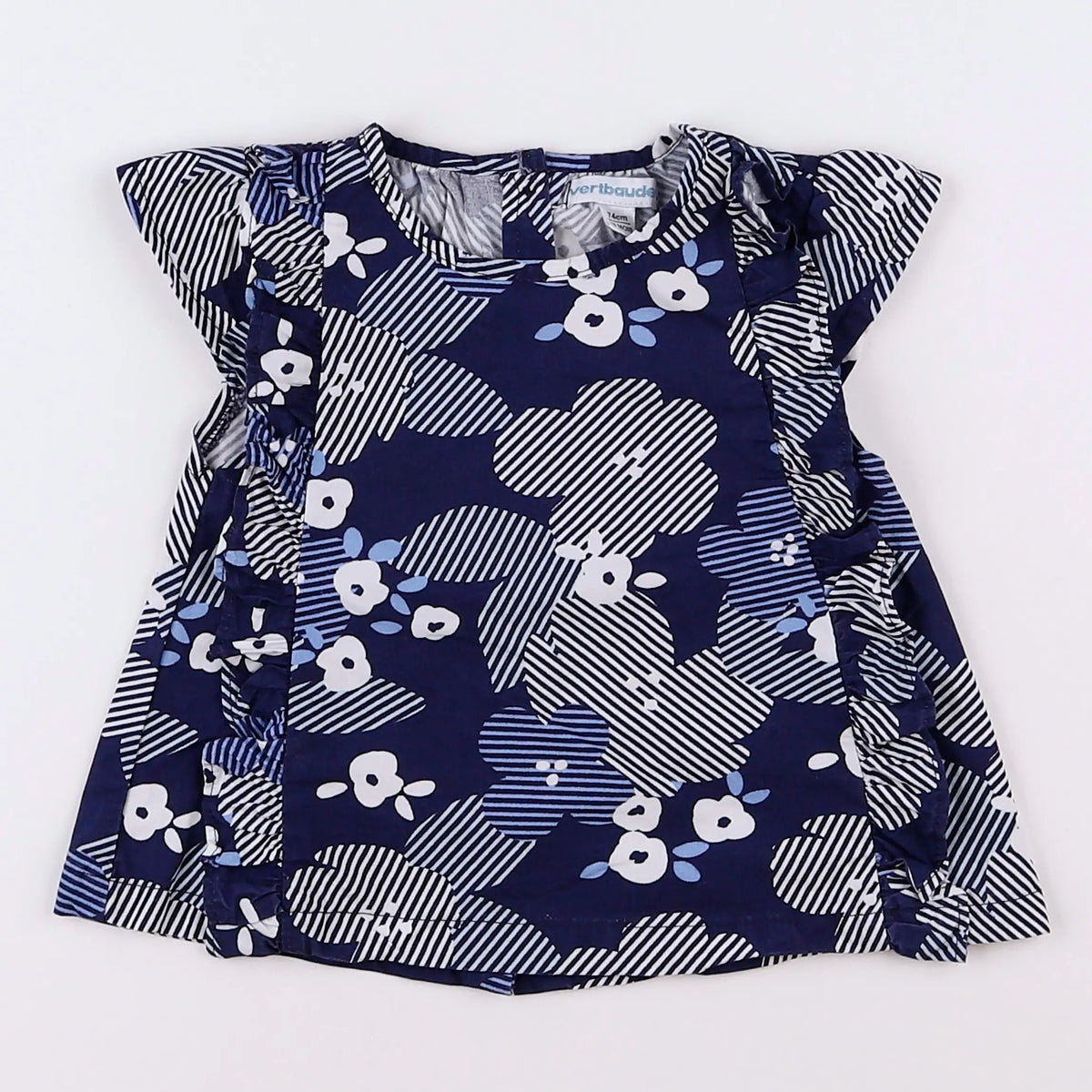 Vertbaudet - blouse bleu - 12 mois