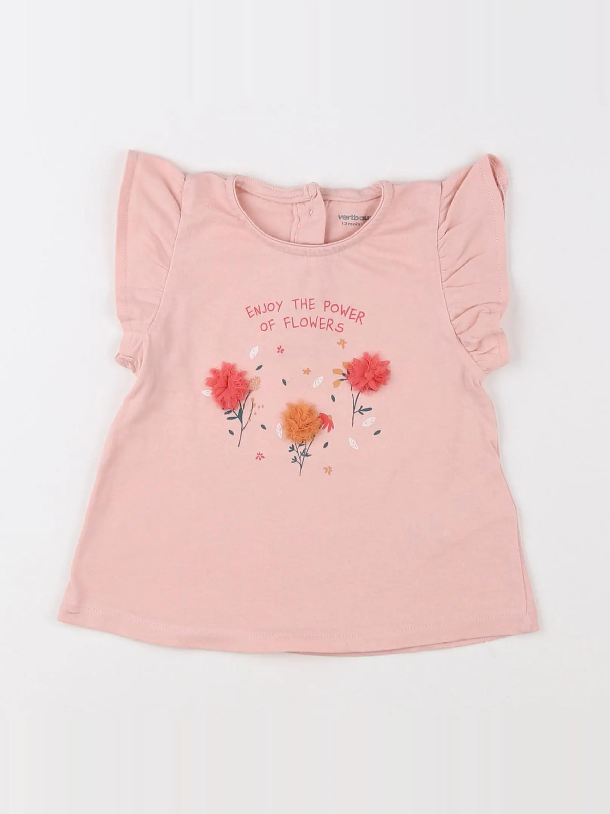 Vertbaudet - tee-shirt rose - 12 mois