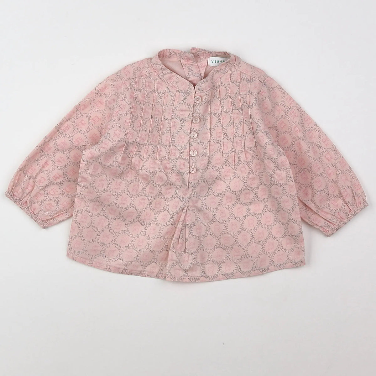 Vertbaudet - blouse rose, gris - 3 mois