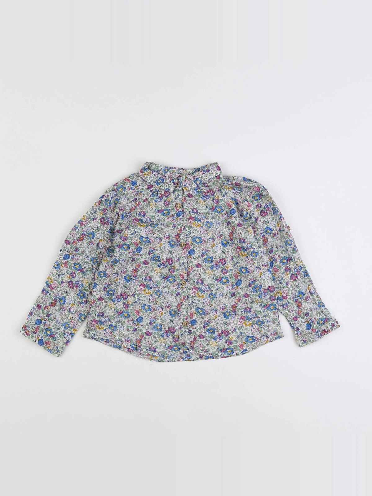 Zara - blouse vert, bleu - 12/18 mois