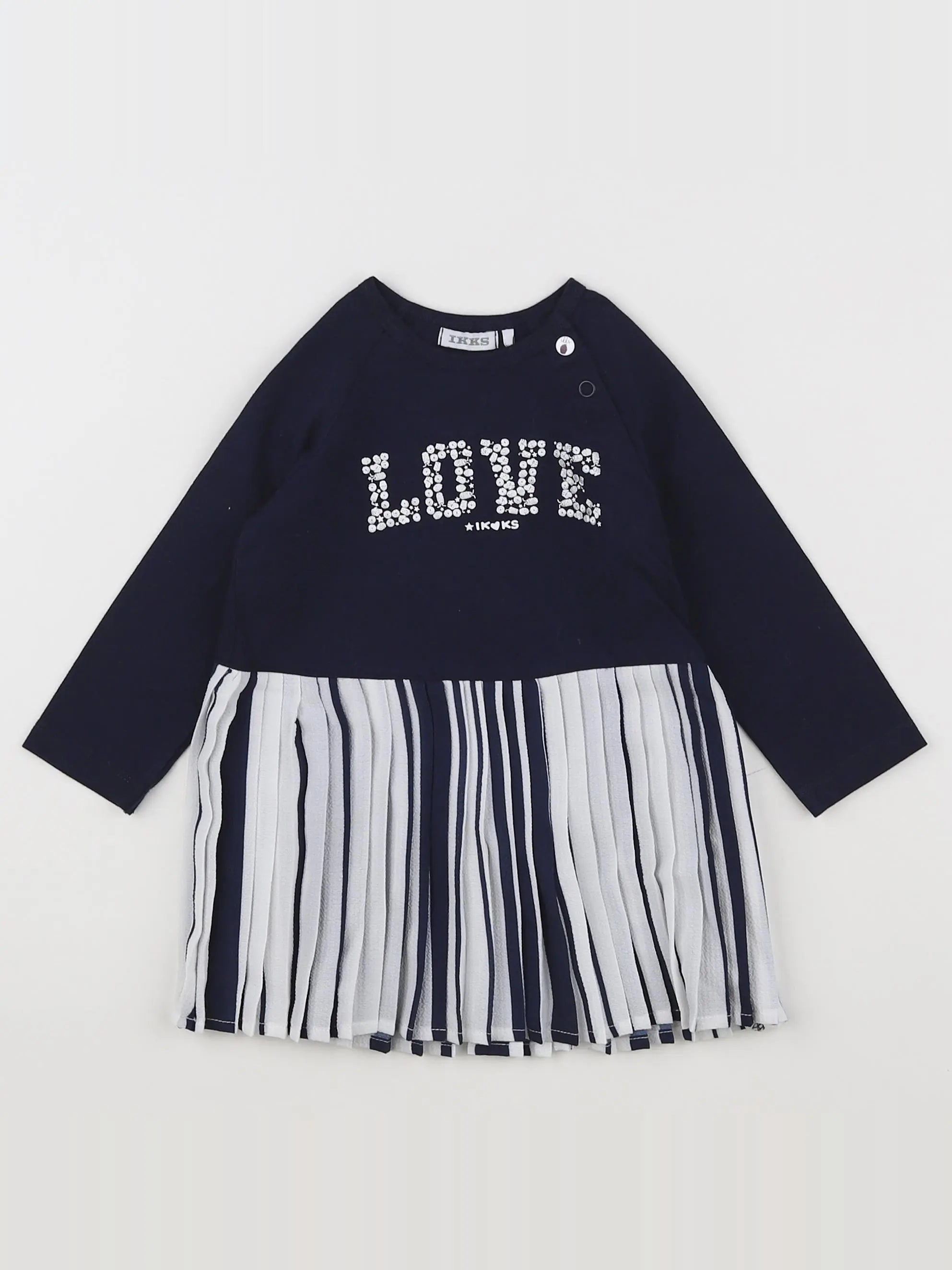 IKKS - robe blanc, bleu - 12 mois