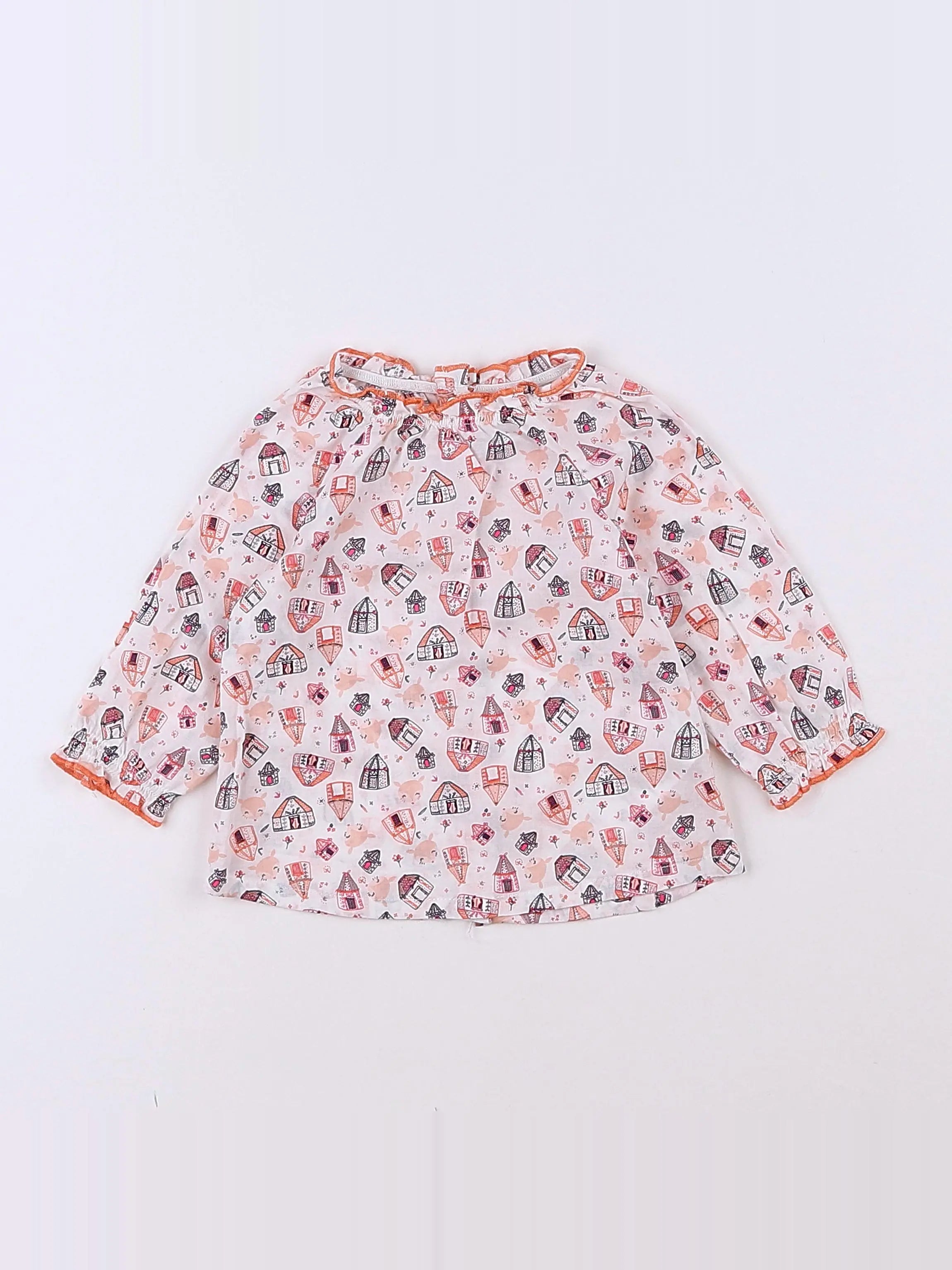 Vertbaudet - blouse orange - 3 mois