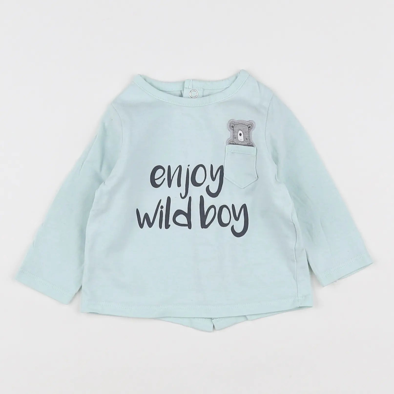 Vertbaudet - tee-shirt bleu - 12 mois