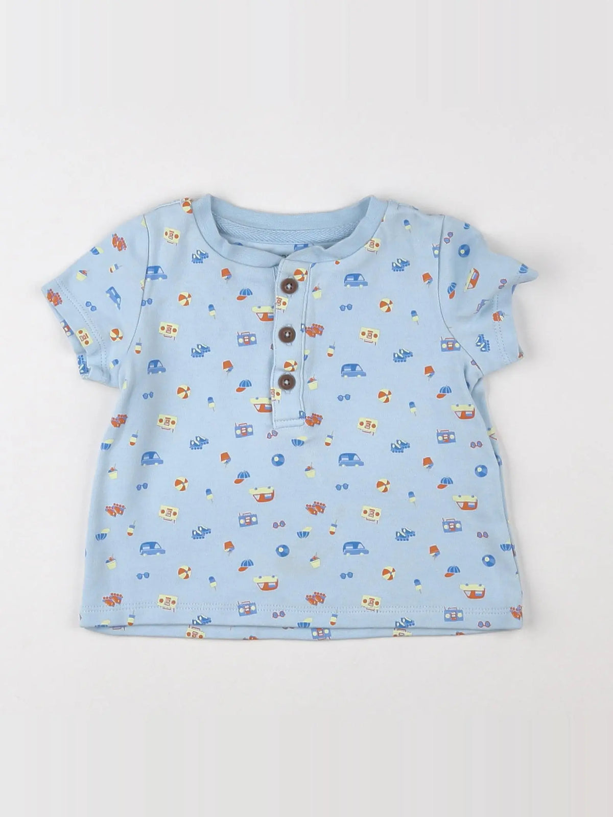 Natalys - tee-shirt bleu - 12 mois