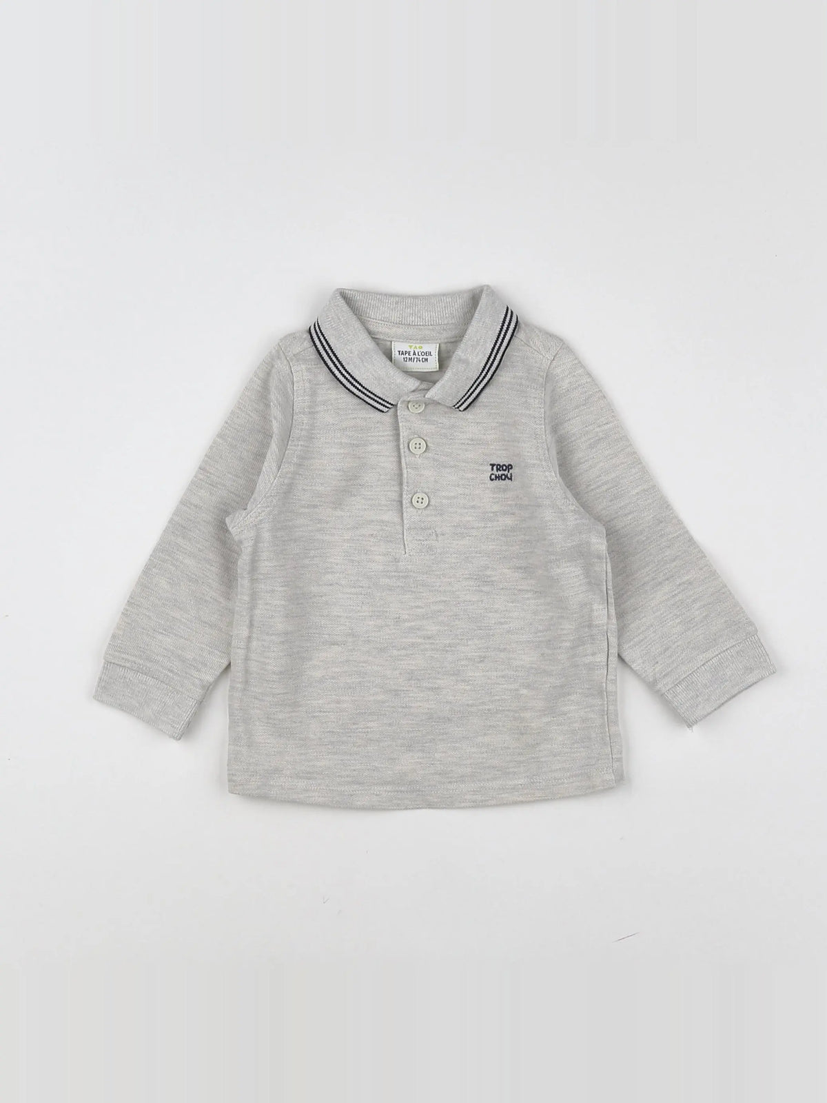 Tape à l'oeil - polo gris, bleu - 12 mois