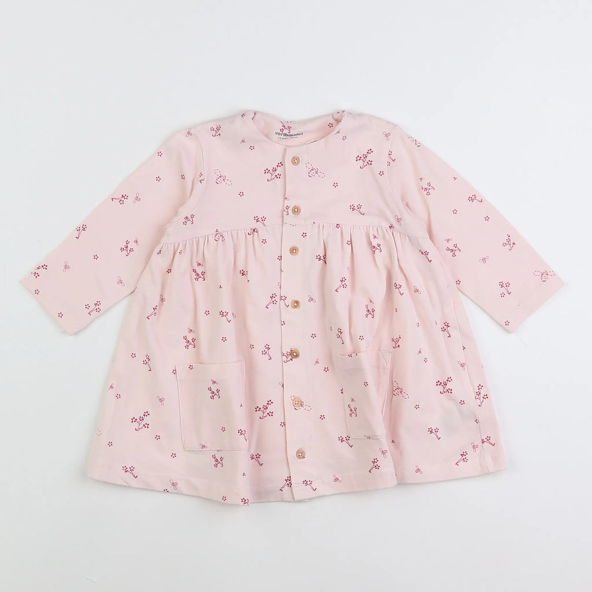 Vertbaudet - robe rose - 12 mois