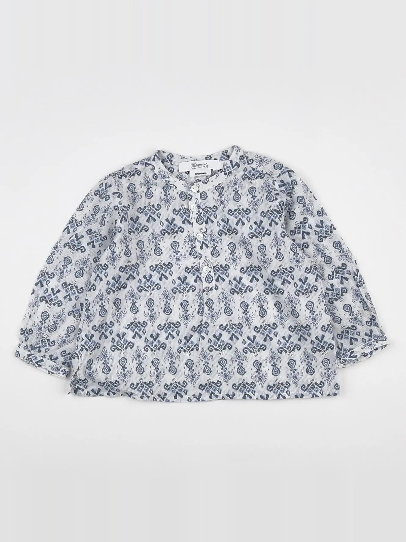 Bonpoint - blouse blanc, bleu - 12 mois