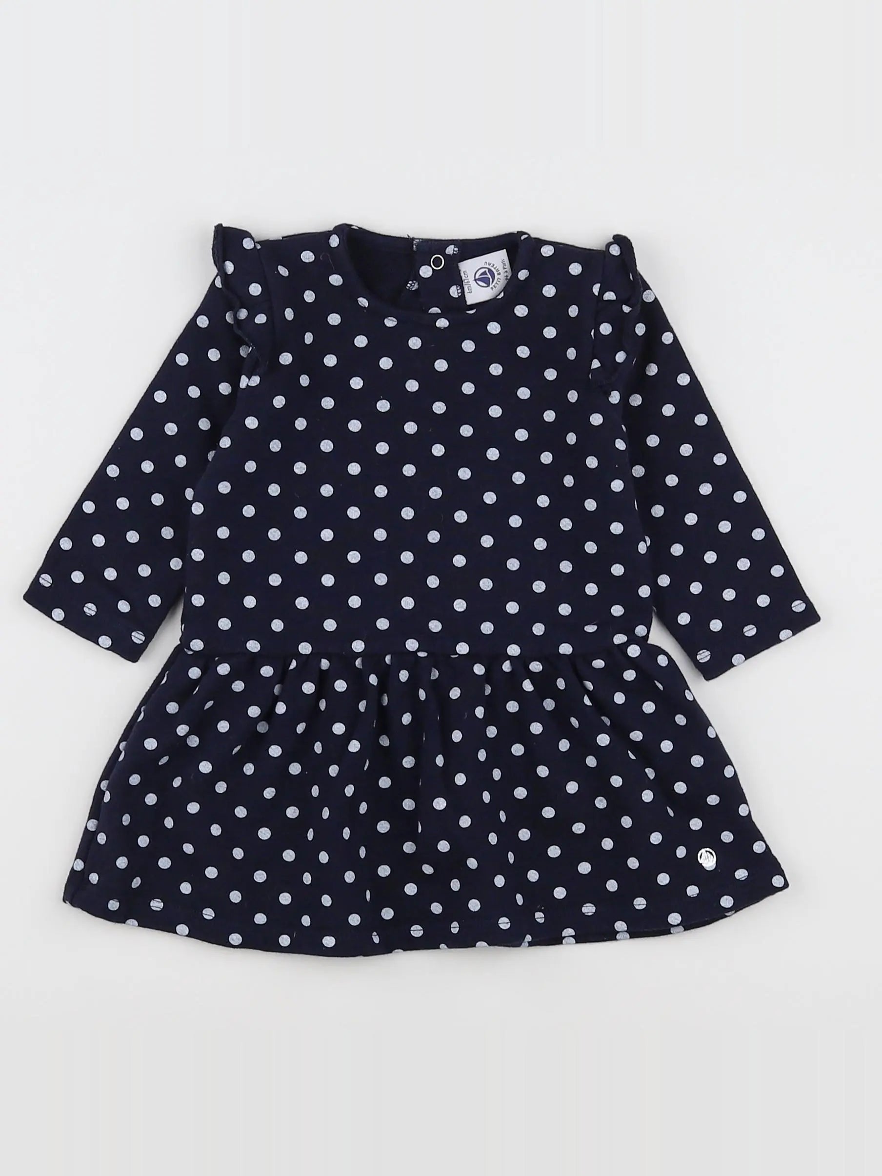 Petit Bateau - robe bleu, blanc - 6 mois