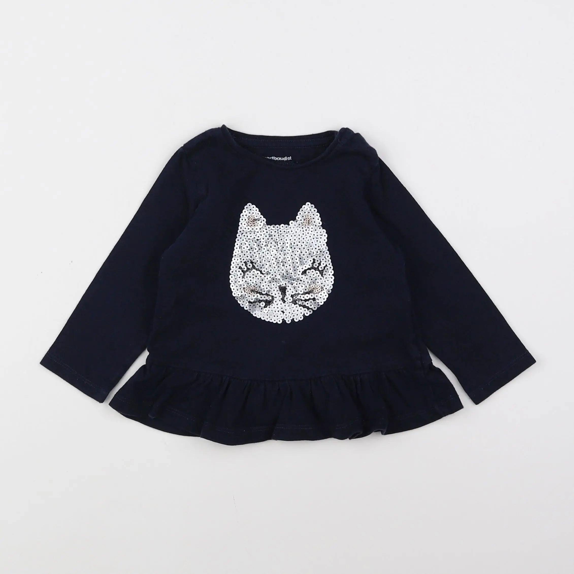 Vertbaudet - tee-shirt bleu - 12 mois