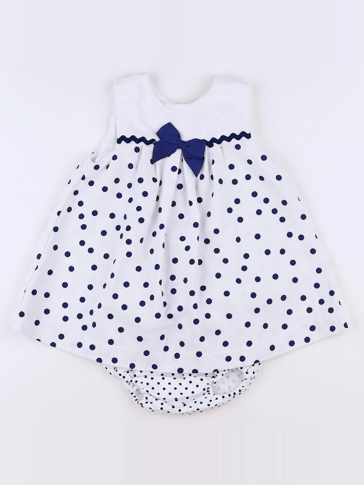 Lola Palacios - robe blanc, bleu - 12 mois