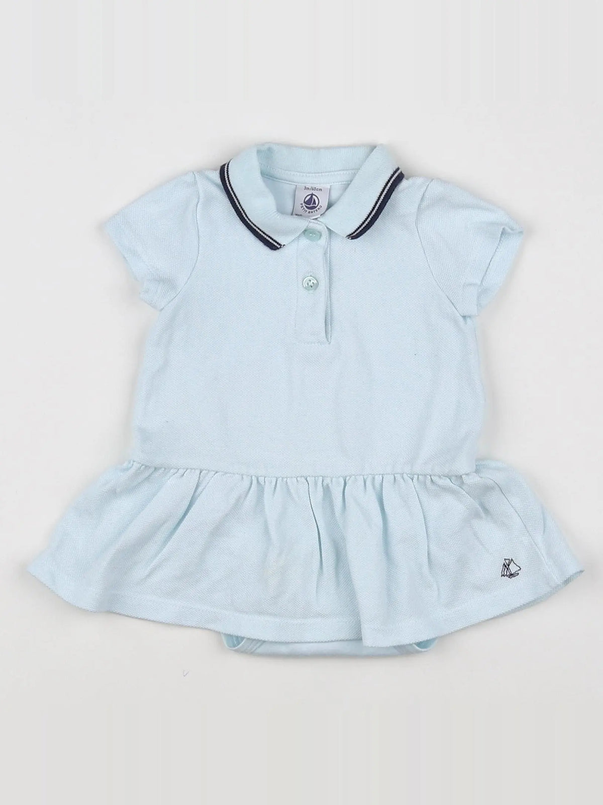 Petit Bateau - robe bleu - 3 mois