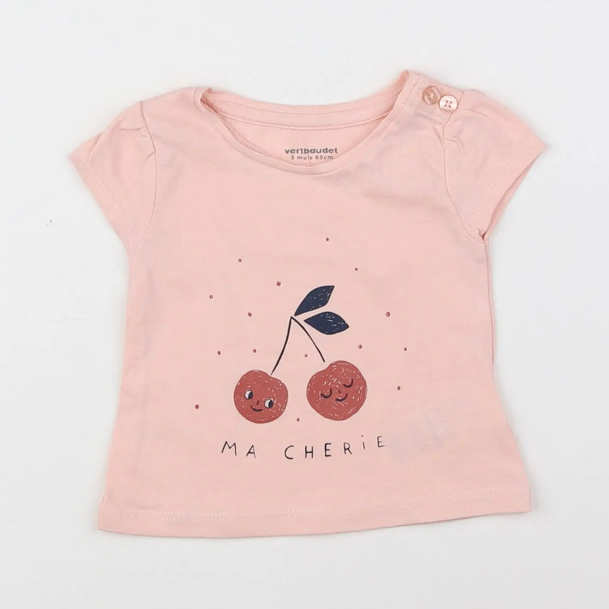 Vertbaudet - tee-shirt rose - 3 mois
