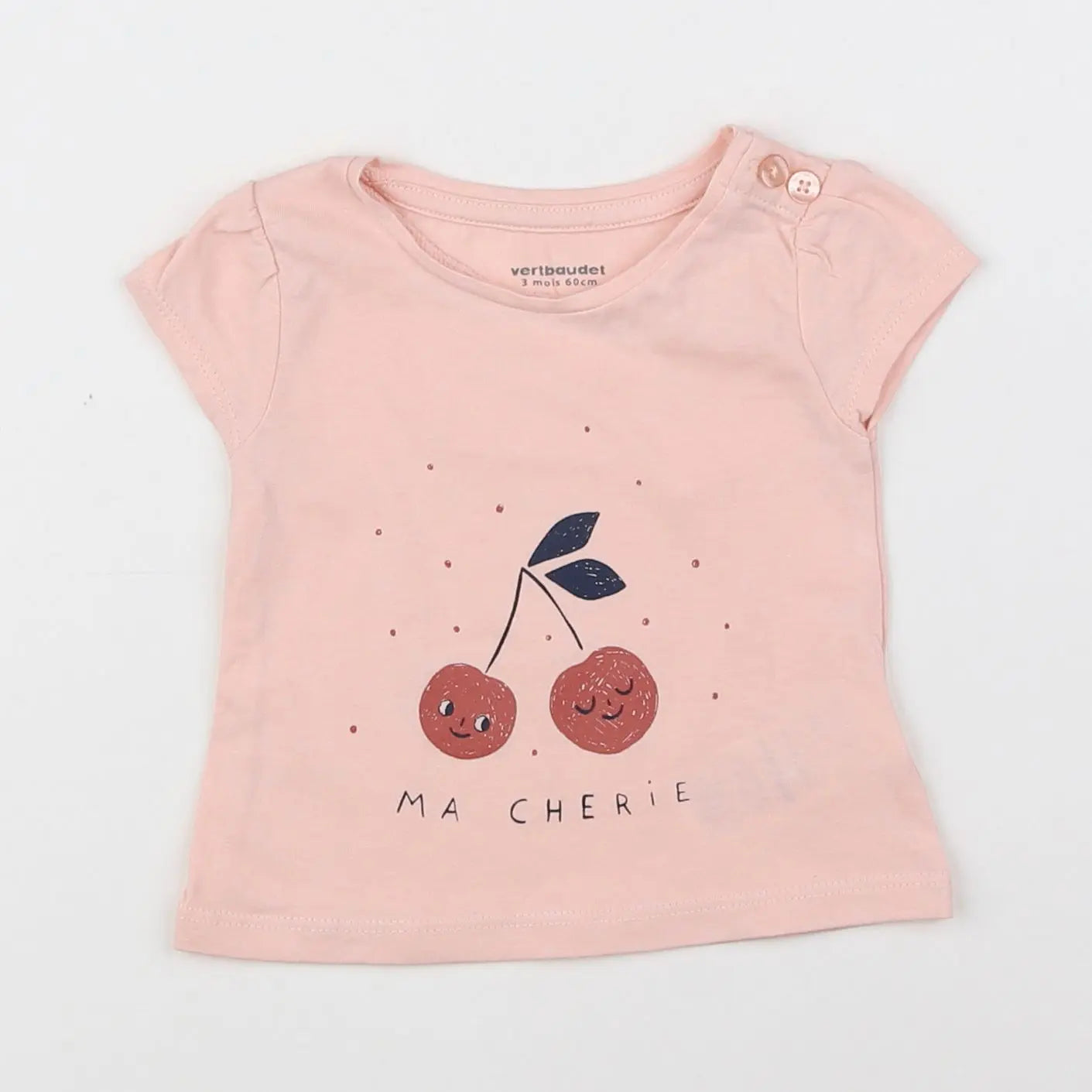 Vertbaudet - tee-shirt rose - 3 mois