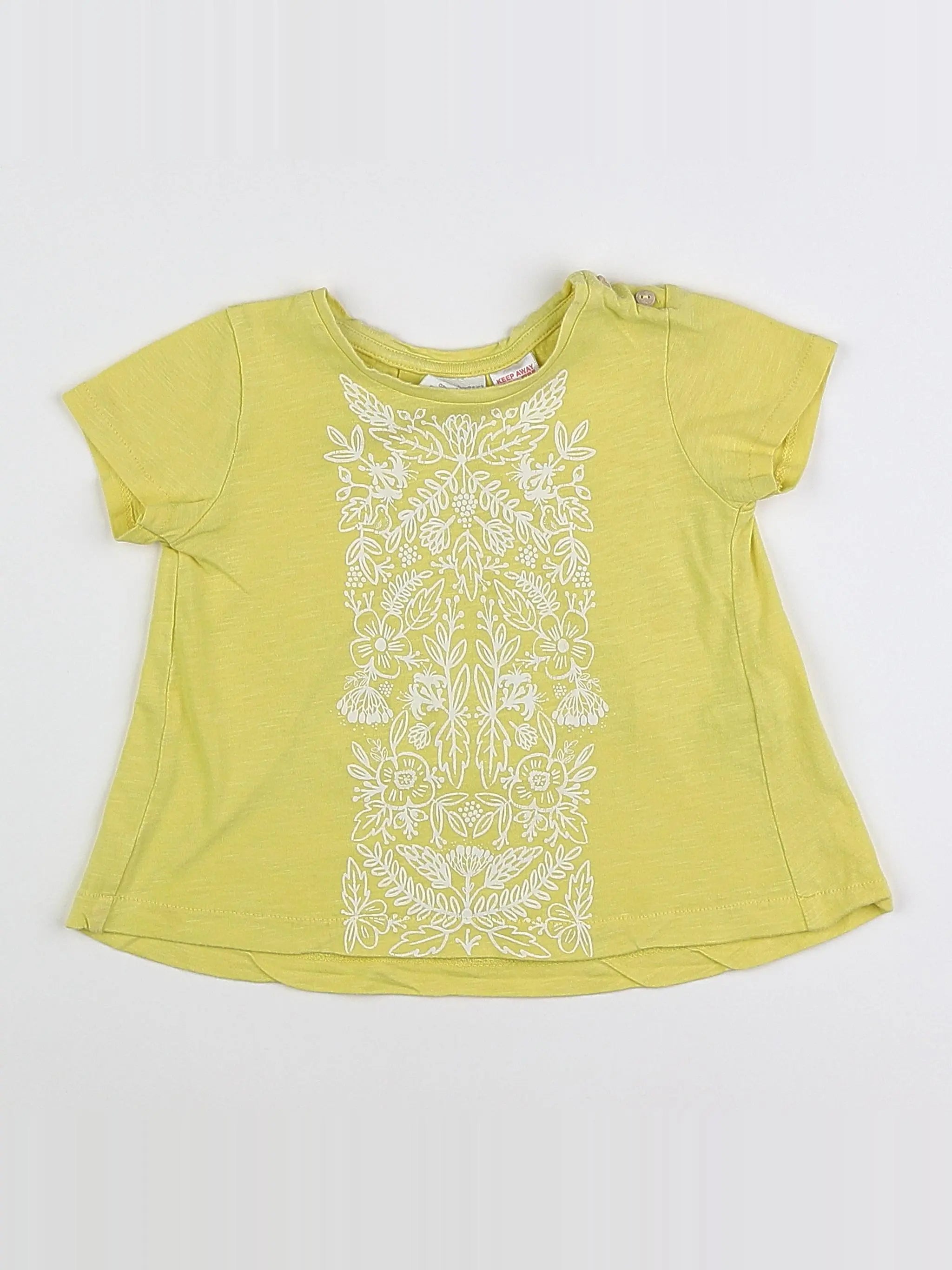 Zara - tee-shirt jaune - 12/18 mois