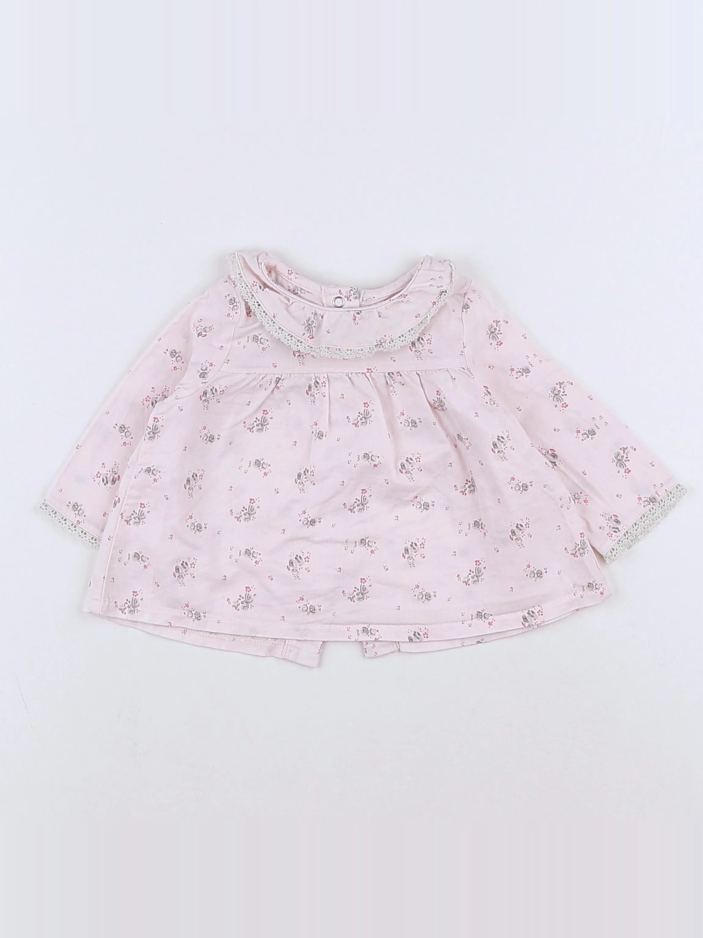Petit Bateau - blouse rose - 3 mois