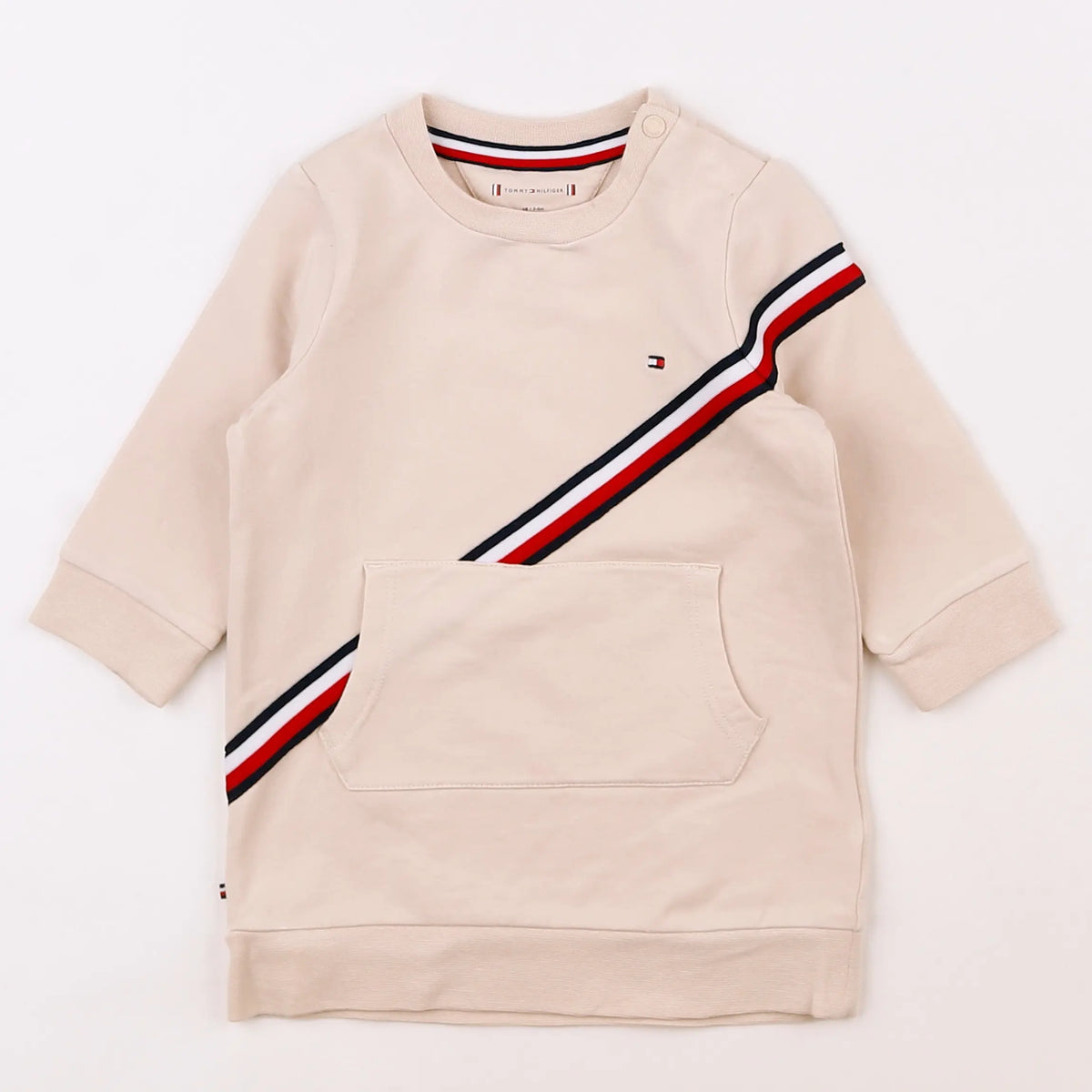 Tommy Hilfiger - robe beige, bleu, rouge - 3/6 mois