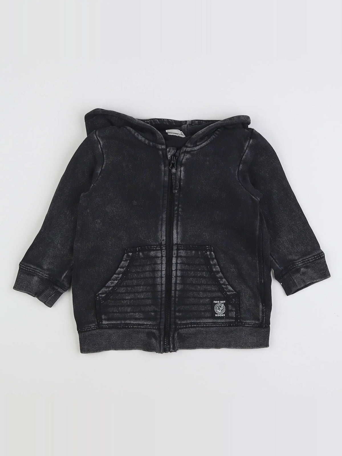 H&M - sweat noir - 3/6 mois